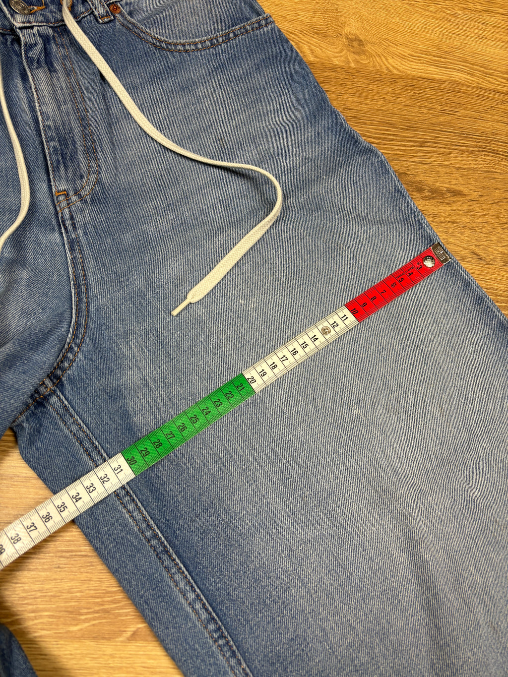 MM6 Maison Margiela Wide Leg Drawstring Denim Jeans