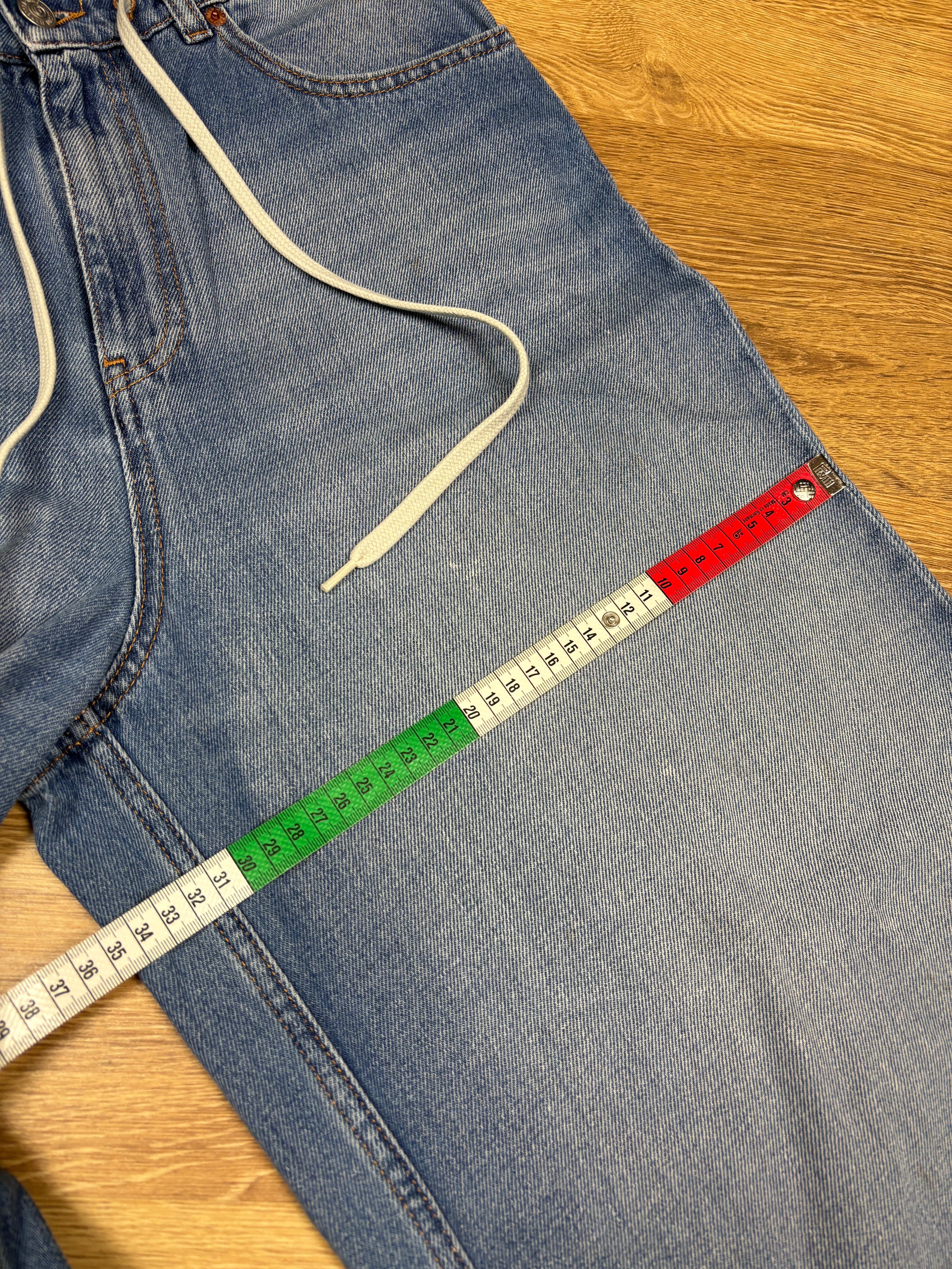 MM6 Maison Margiela Wide Leg Drawstring Denim Jeans