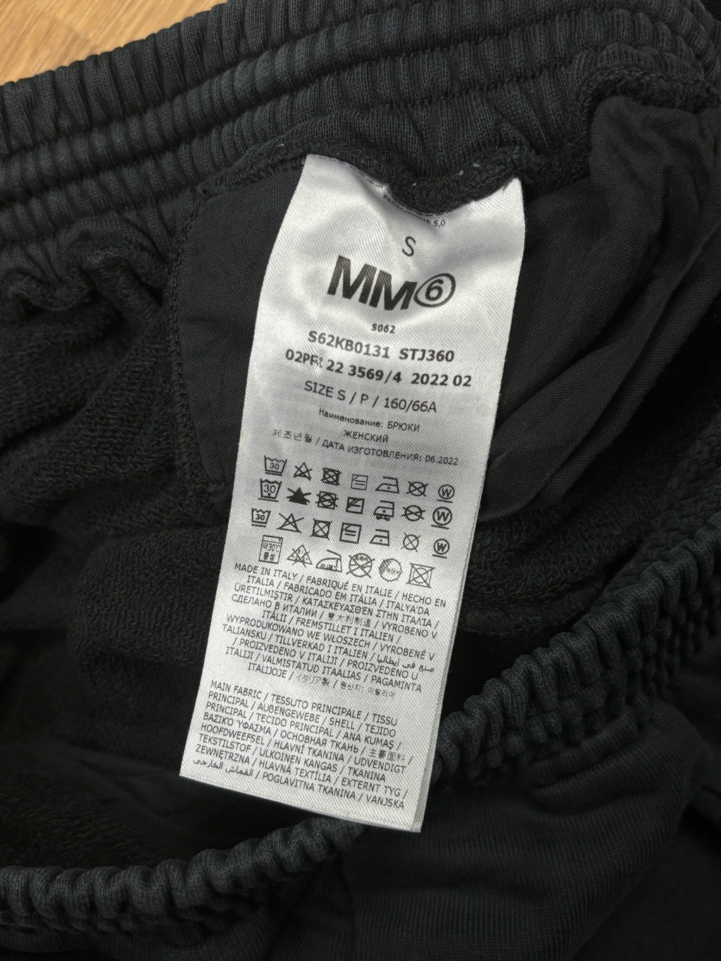 Maison Margiela MM6 Pantalón de chándal negro de panel alargado