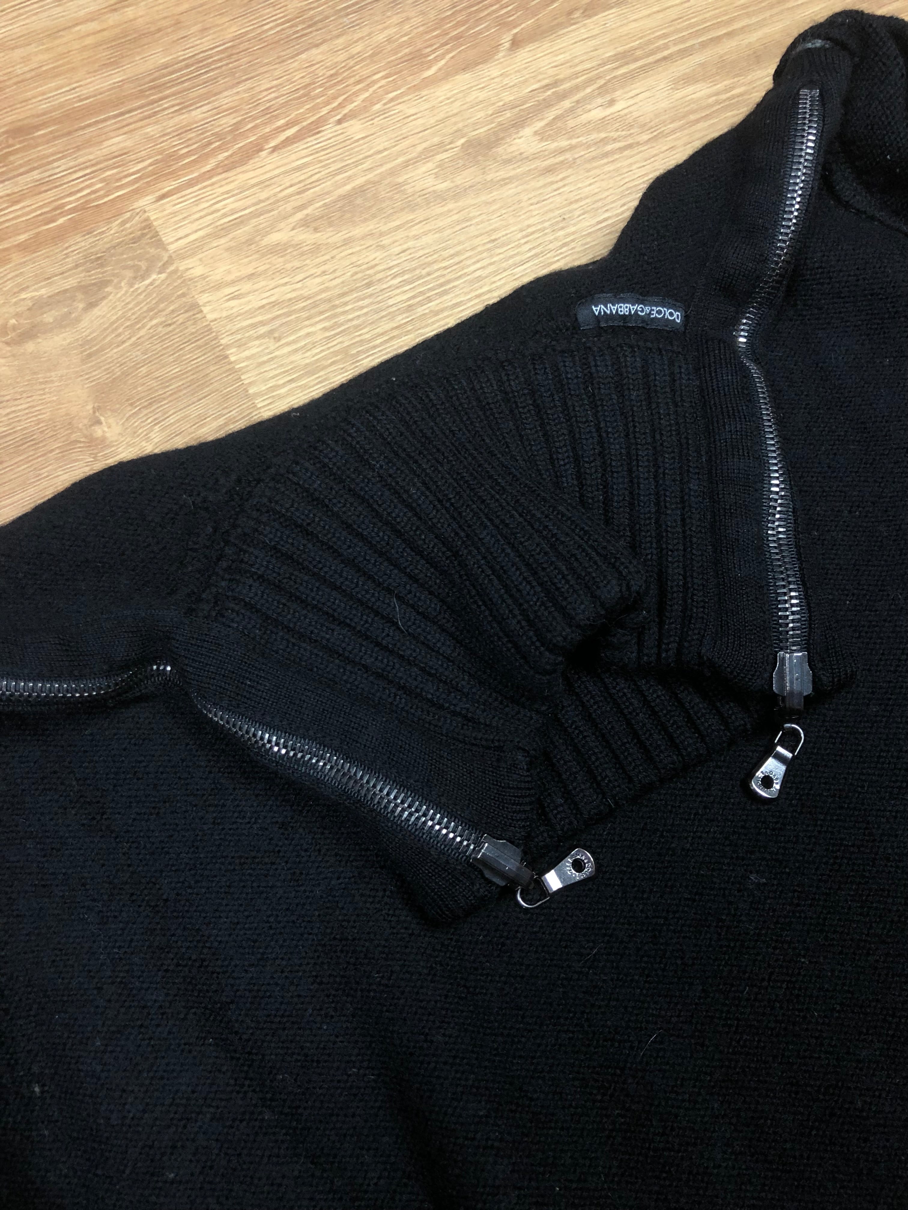 Dolce & Gabbana Zip-Detail Ribbed Wool Sweater