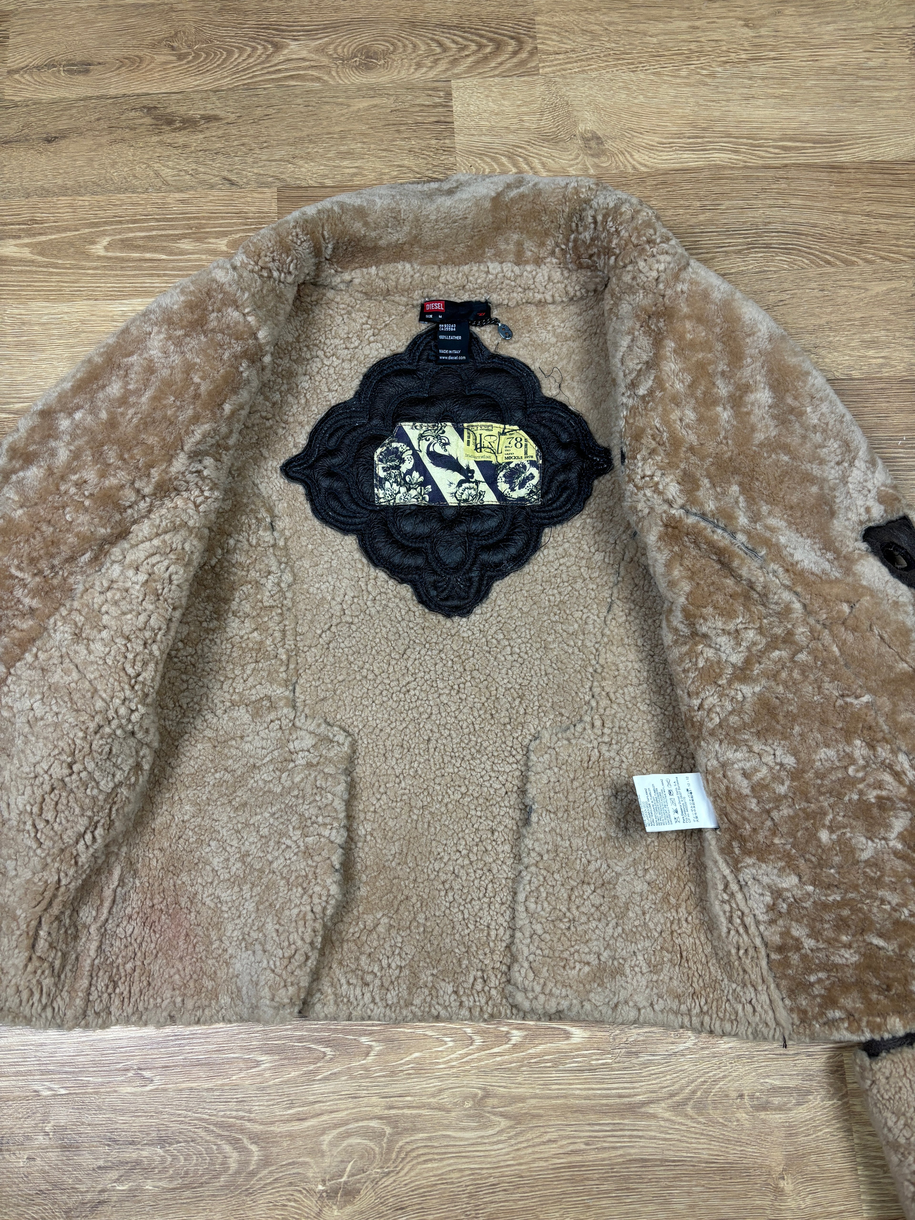 2000s Diesel Shearling Leather Aviator Jacket