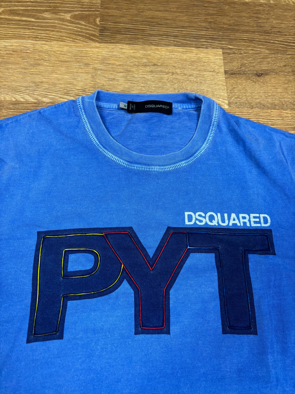 2000s Dsquared2 Blue Graphic T-Shirt