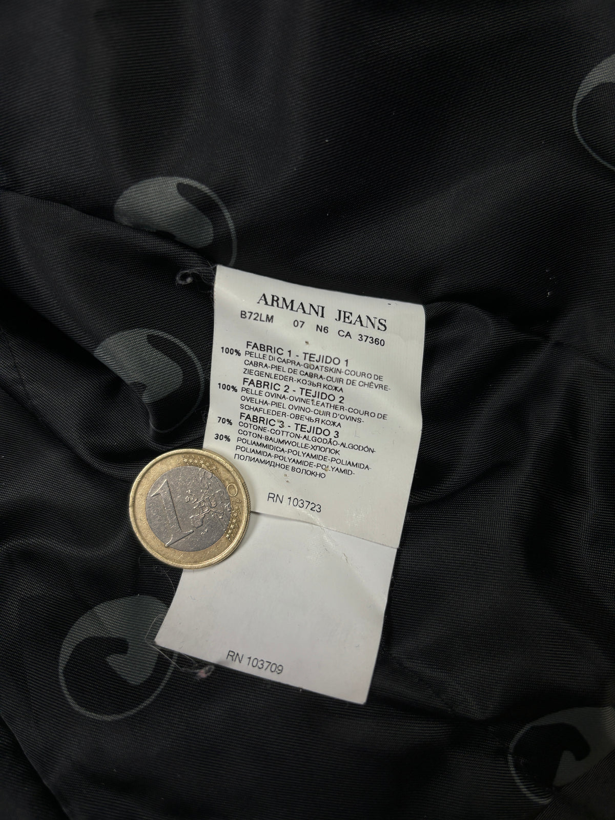 Armani Jeans AW2011 Leather Panel Biker Jacket
