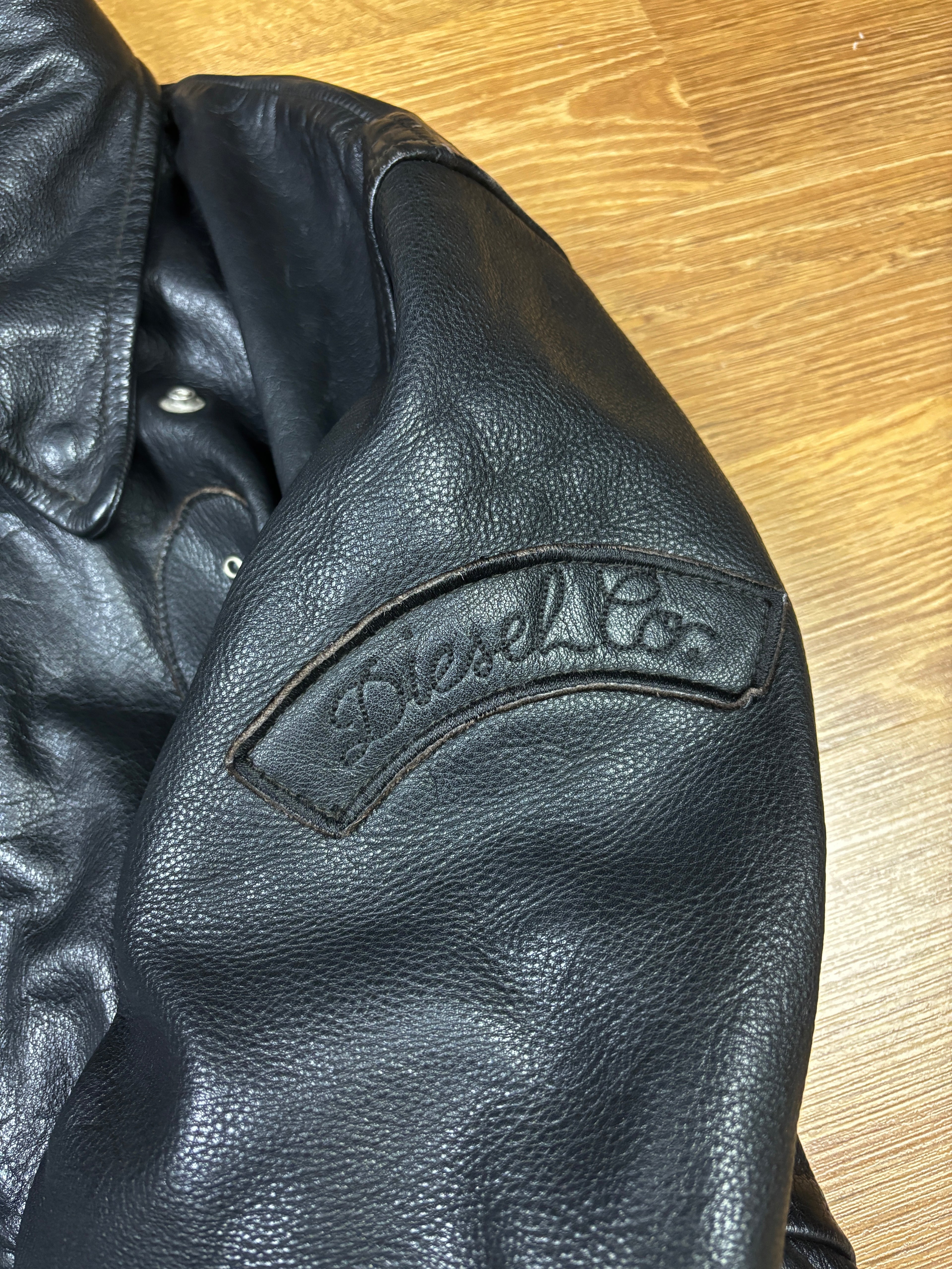 Chaqueta de cuero resistente de piel de vacuno Diesel vintage
