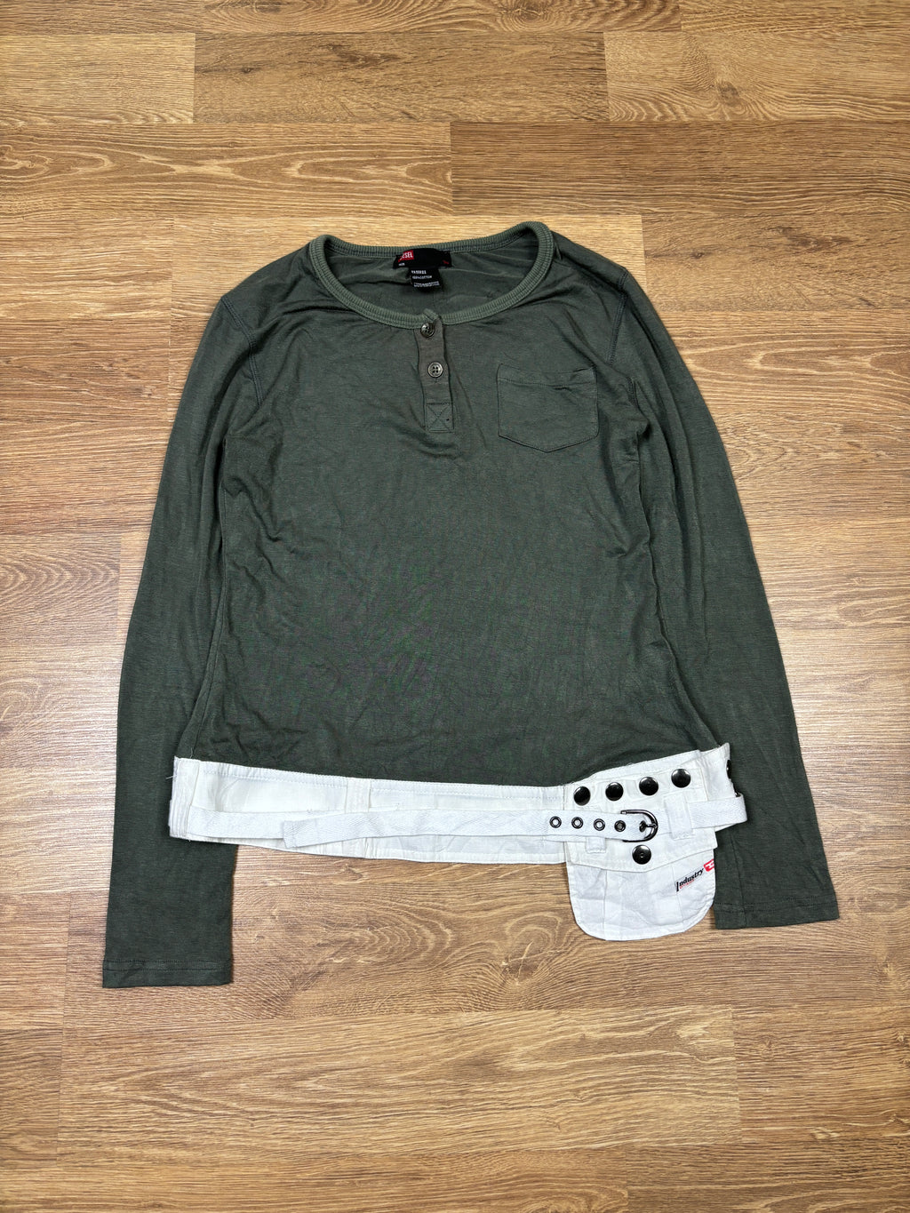 Diesel Khaki Longsleeve with Detachable Pocket
