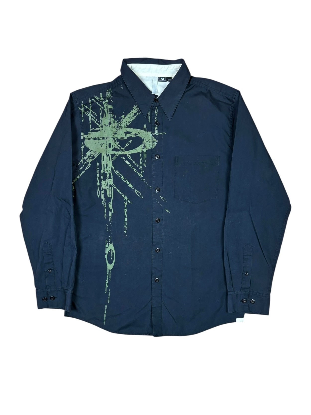 2000s Oakley Graphic Print Button-Up Shirt