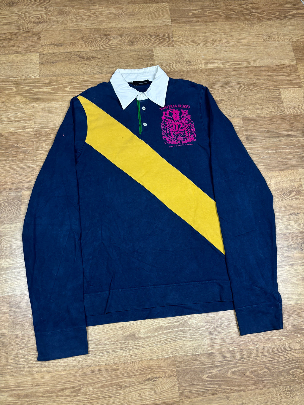 2000s Dsquared2 Crest Long Sleeve Polo