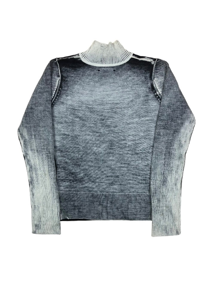 Jean Paul Gaultier Reversible Printed Woolen Turtleneck Knit Sweater