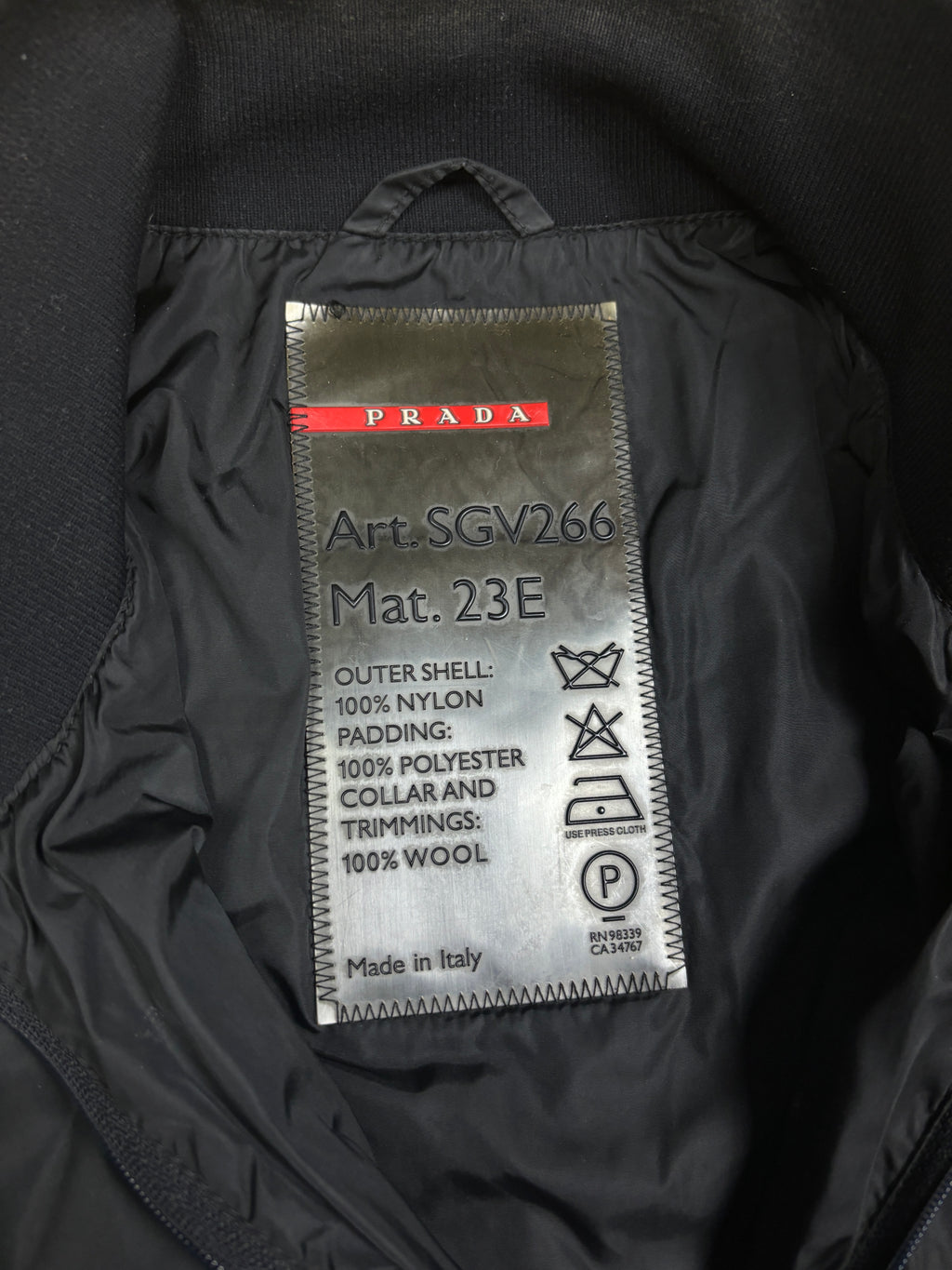 2000s Prada Linea Rossa Black Nylon Jacket