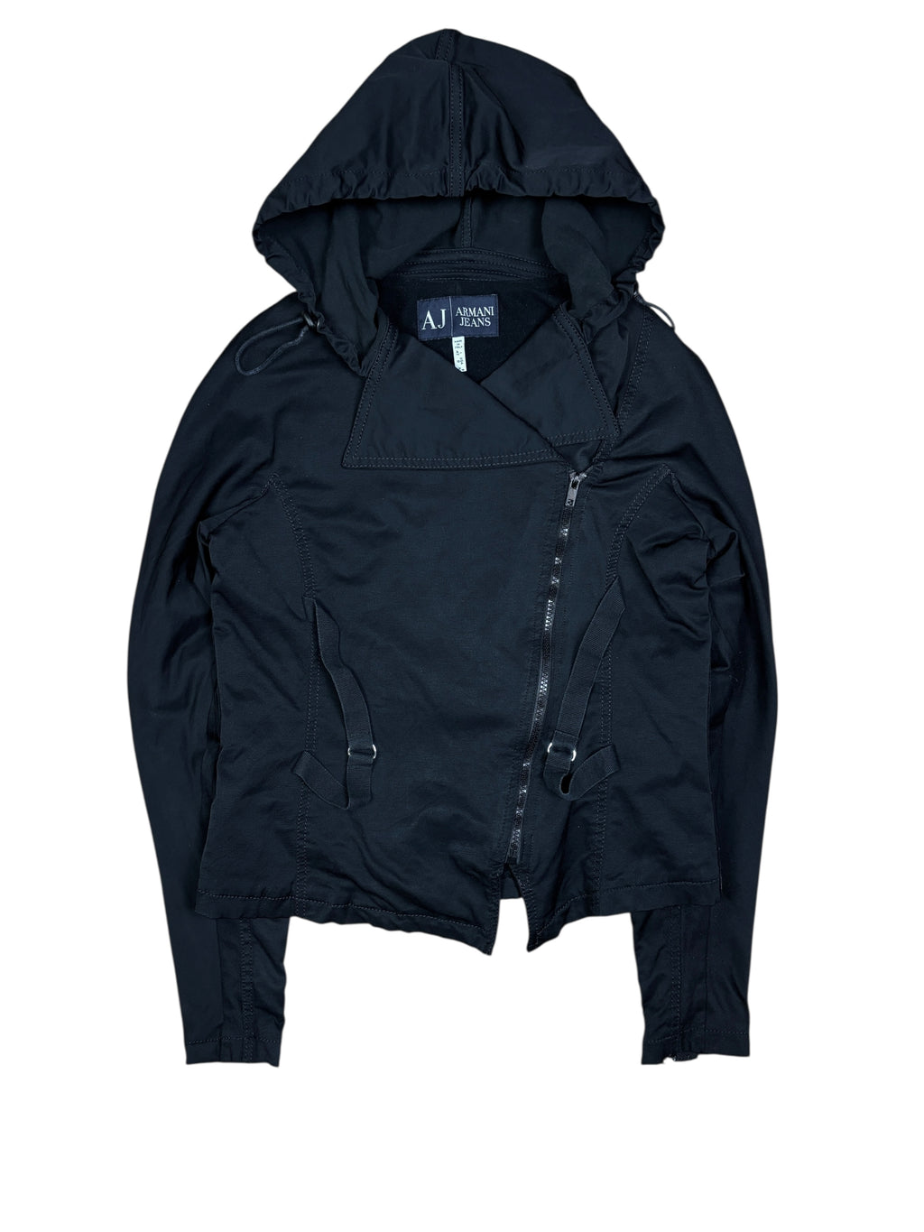 Chaqueta con capucha y cremallera técnica asimétrica Armani Jeans de los 2000