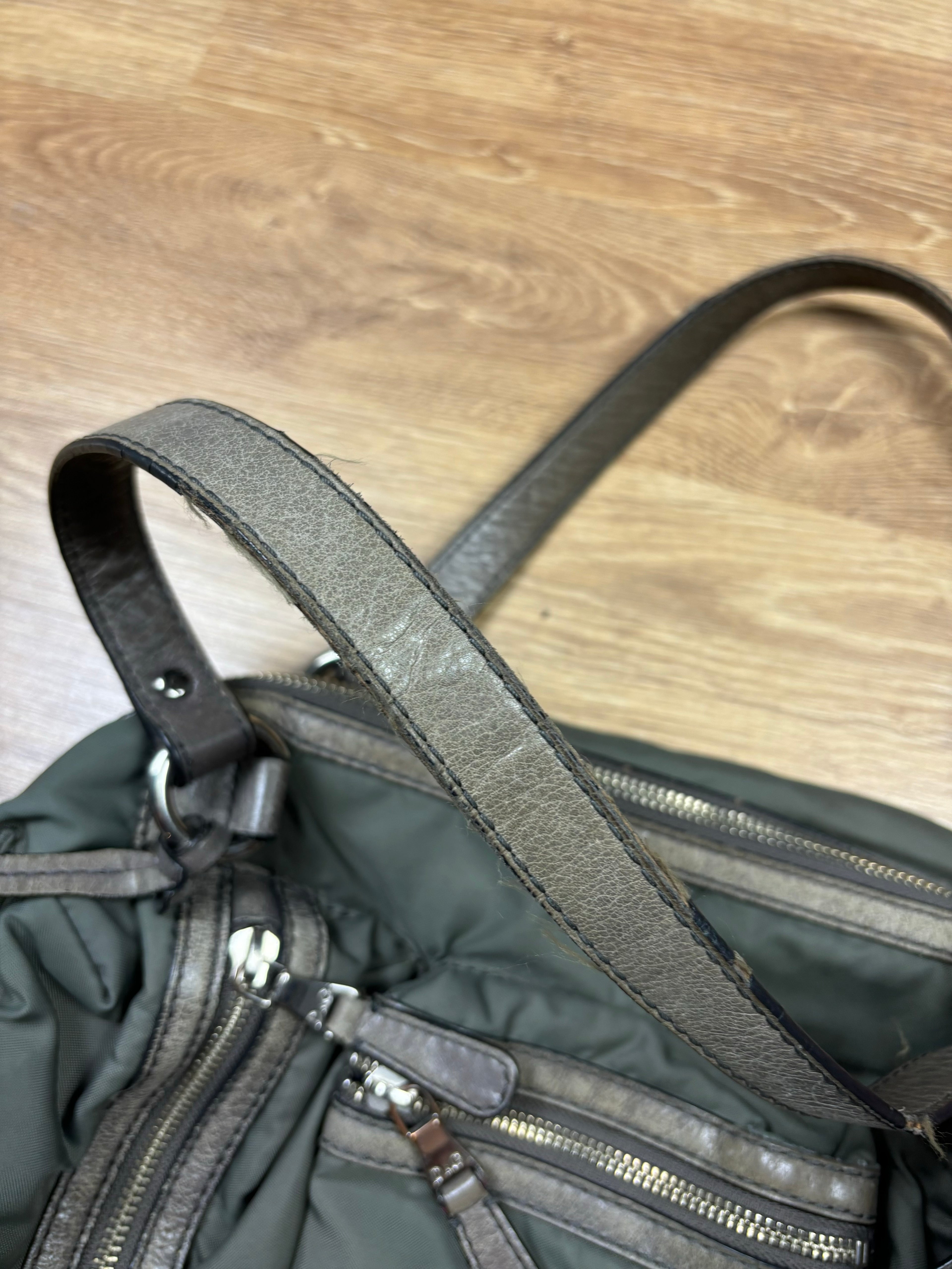 2000s Dolce & Gabbana Olive Nylon Multipocket Bag