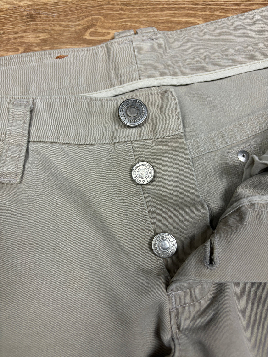 2000s Dsquared2 Twins Beige Wide Leg Pants