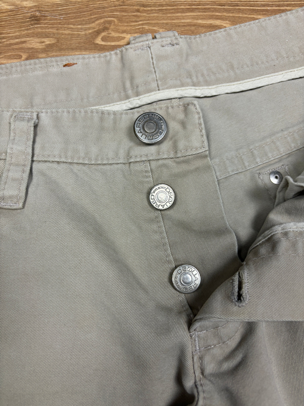 2000s Dsquared2 Twins Beige Wide Leg Pants