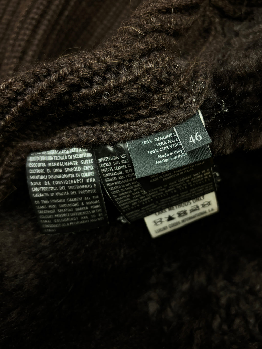 Gucci Shearling Leather & Alpaca Knit Jacket