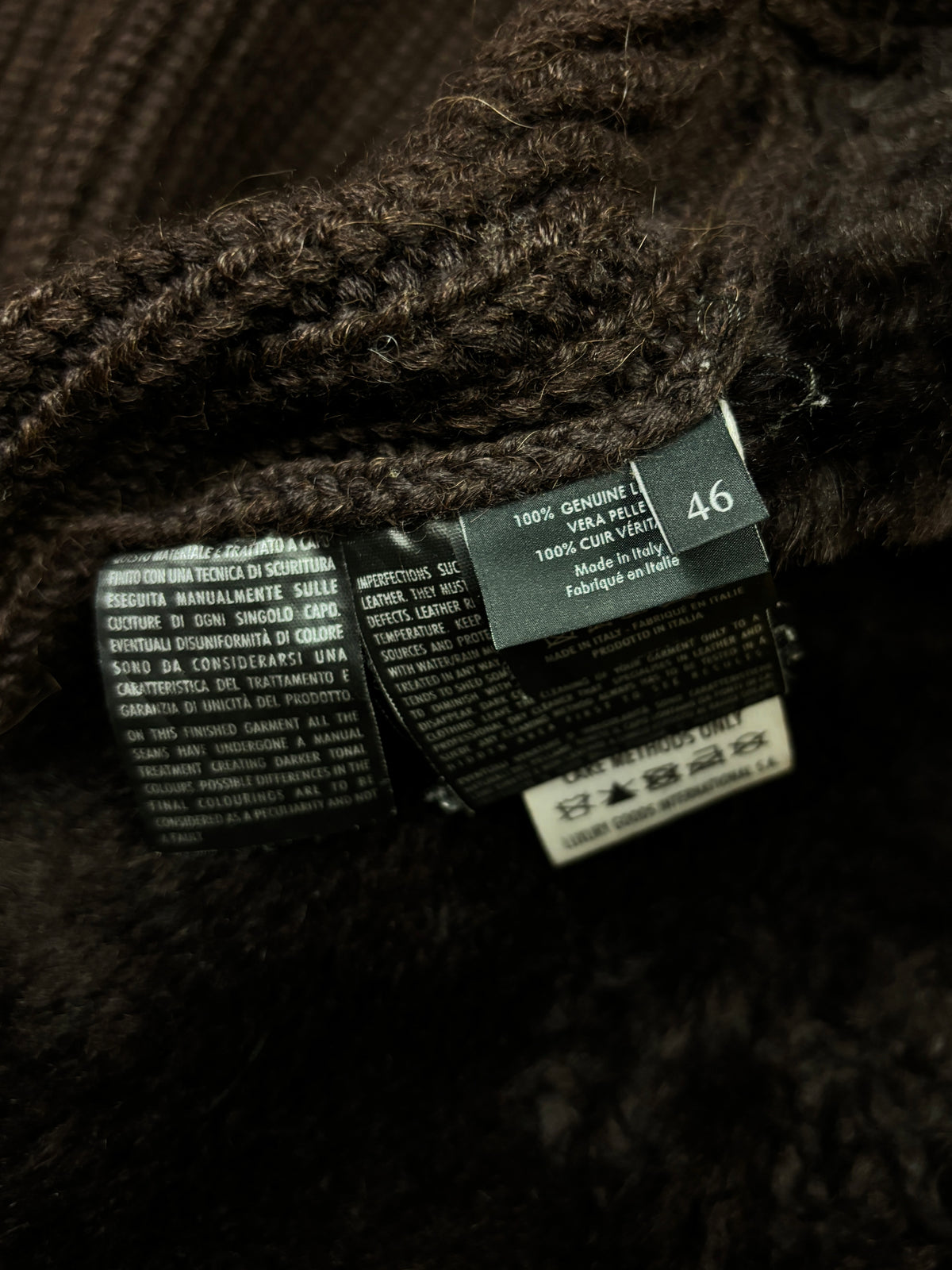 Gucci Shearling Leather & Alpaca Knit Jacket