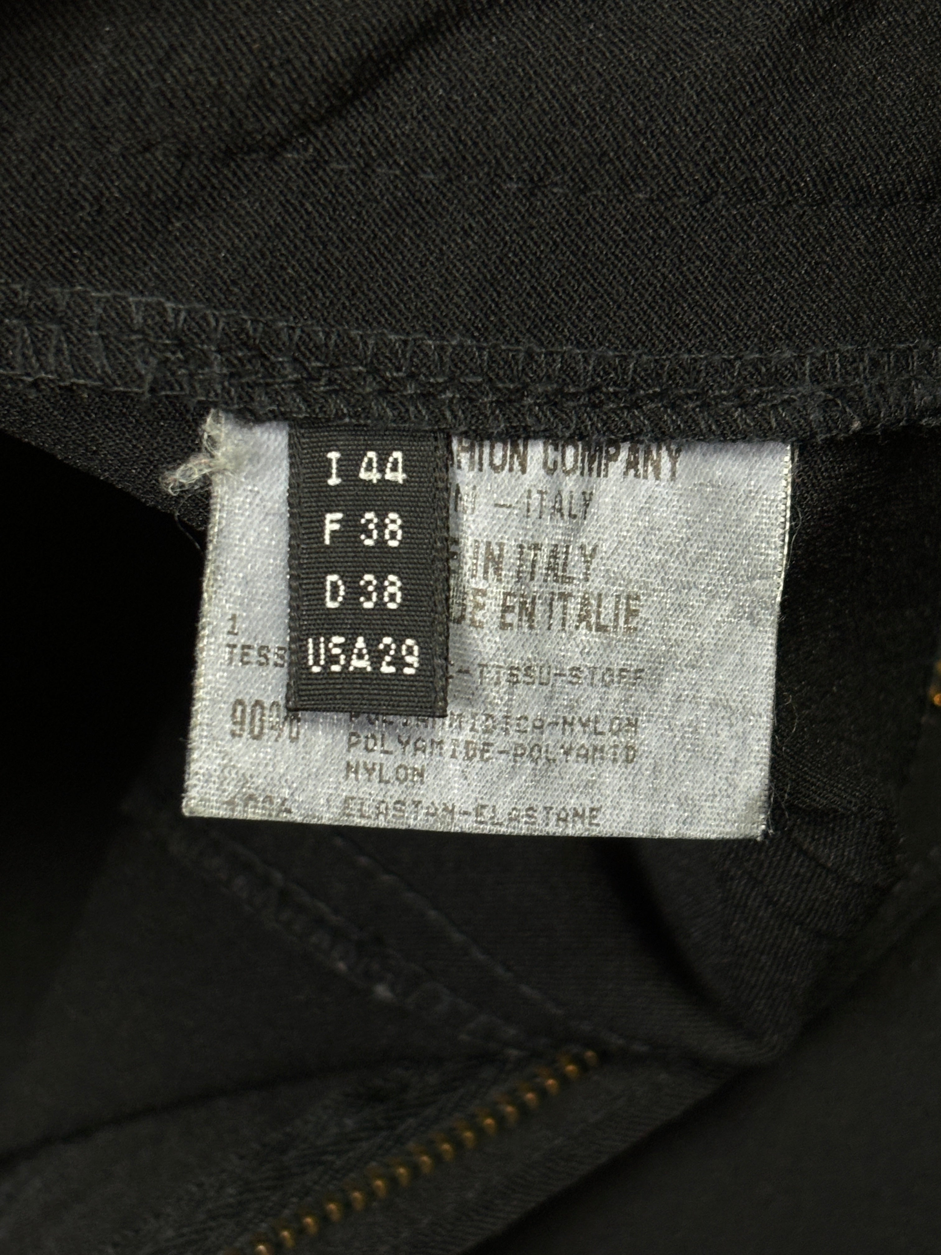 2000s Marithé François Girbaud Black Wide Leg Zip Trousers