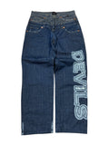 Pantalones vaqueros Roberto Cavalli “Devils” de doble cintura, 2004