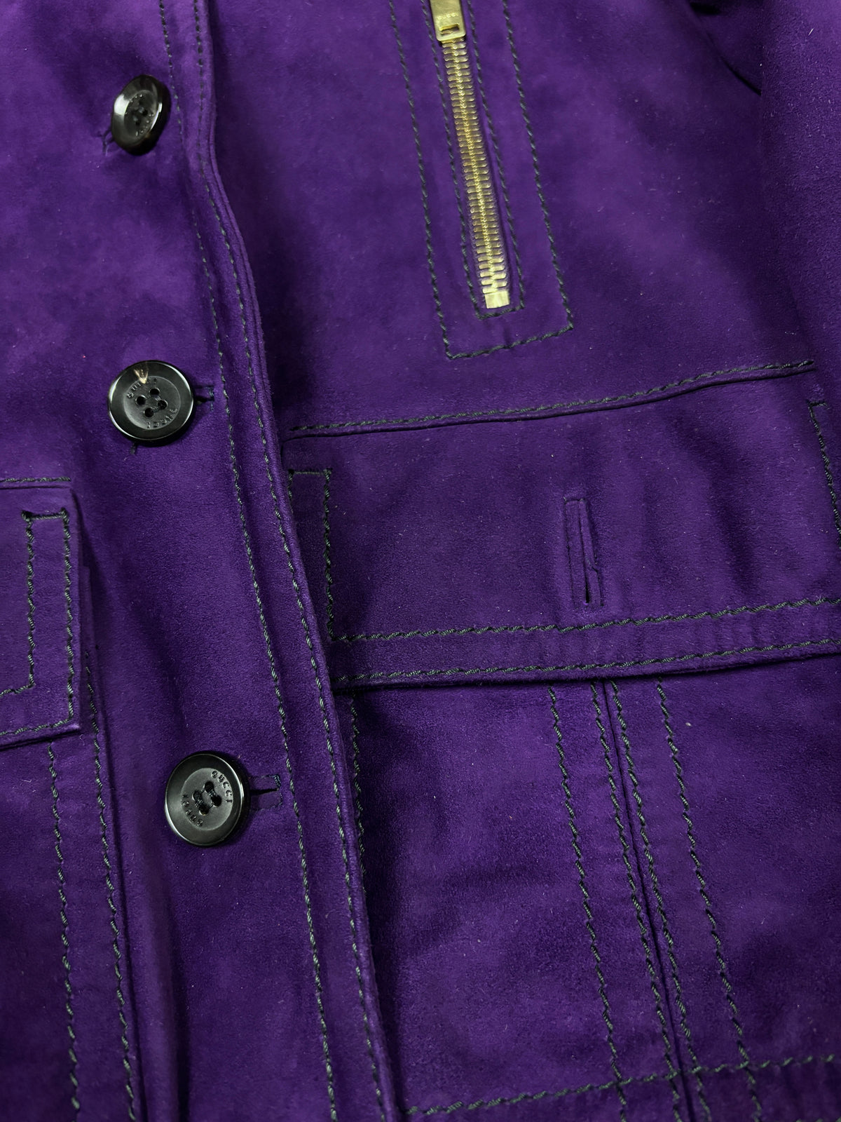 Gucci Frida Giannini Purple Suede Leather Jacket
