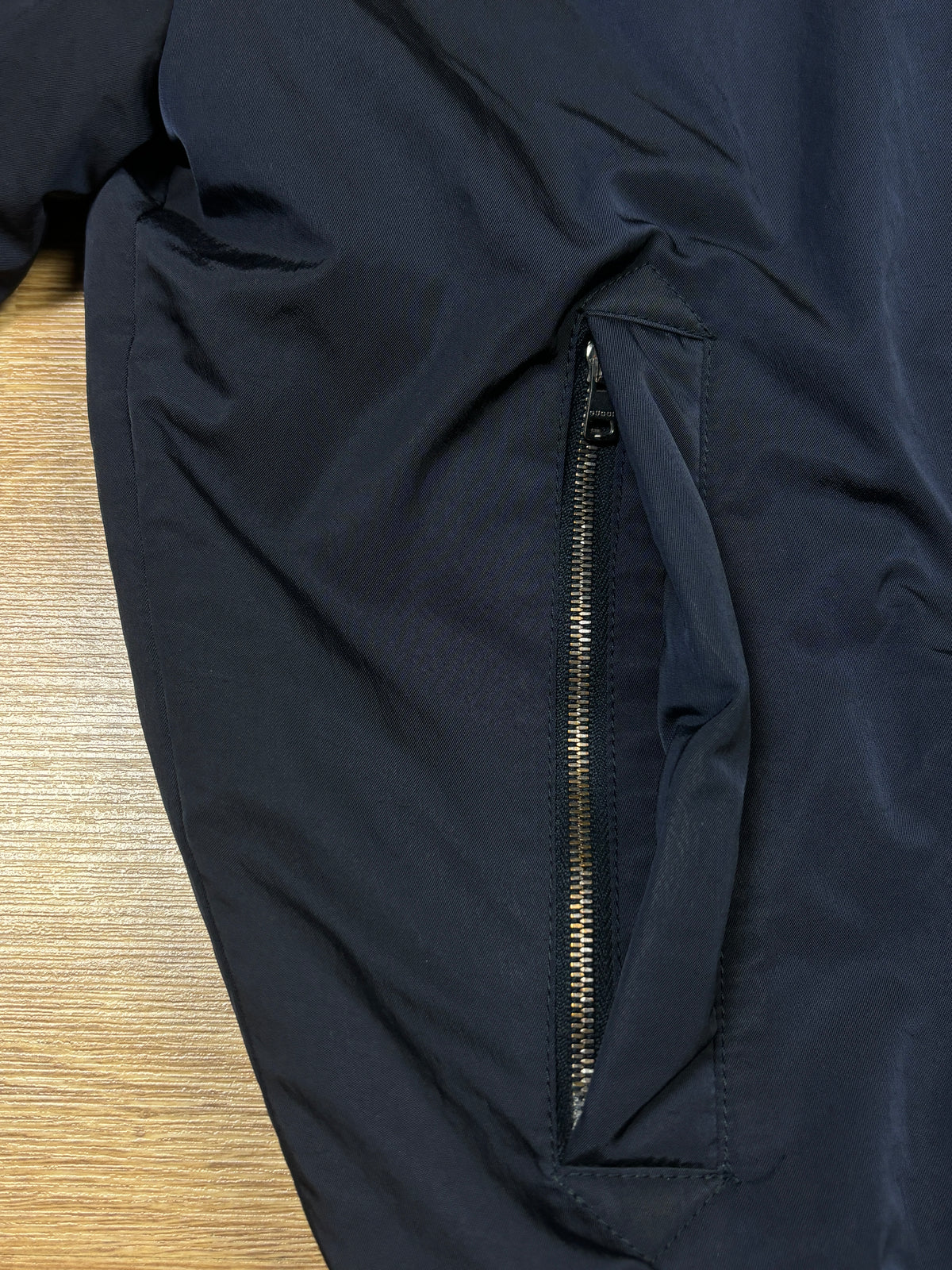 Gucci AW2011 Shearling Collar Nylon Bomber Jacket