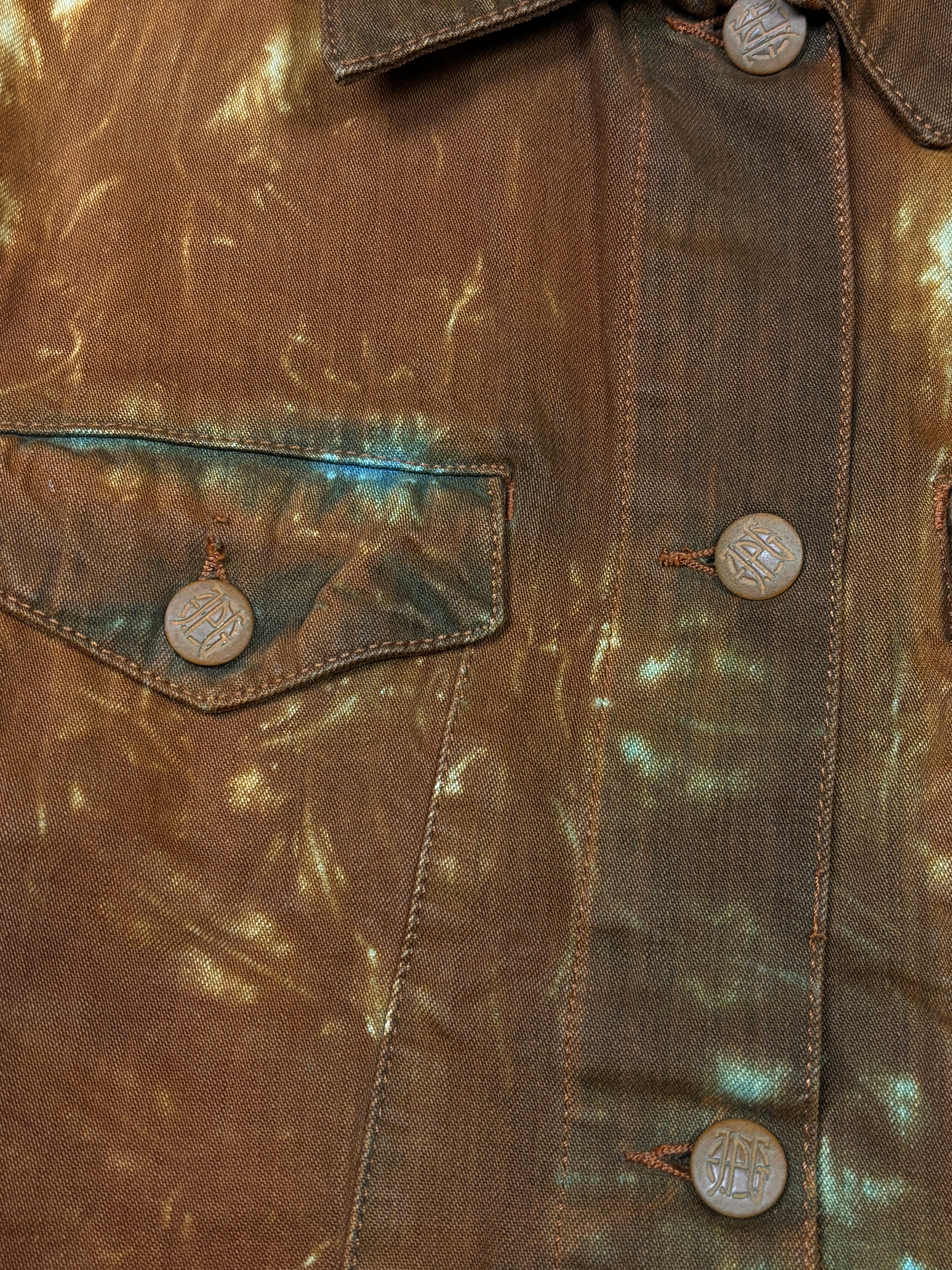 2000s Jean Paul Gaultier Flame Dyed Denim Jacket
