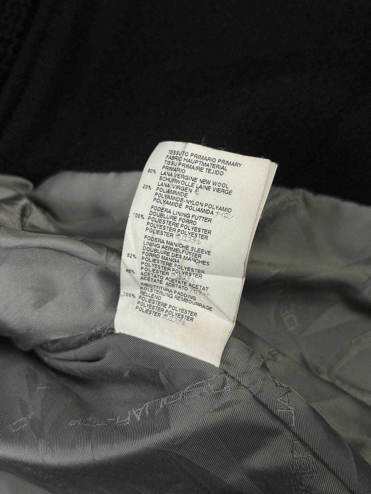 AW2013 Dsquared2 Black Wool Asymmetric Zip Jacket