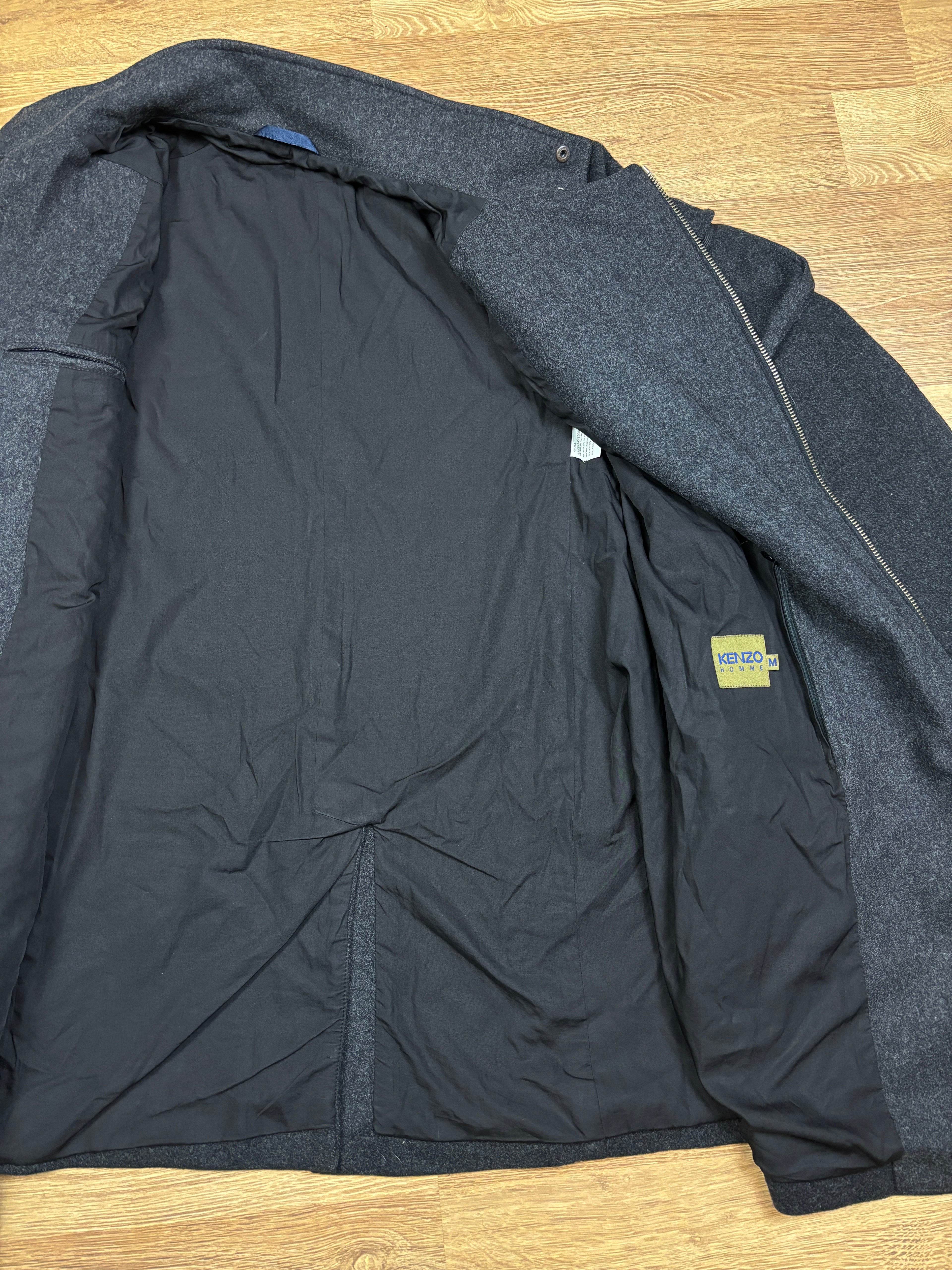 Abrigo asimétrico de lana vintage Kenzo Homme