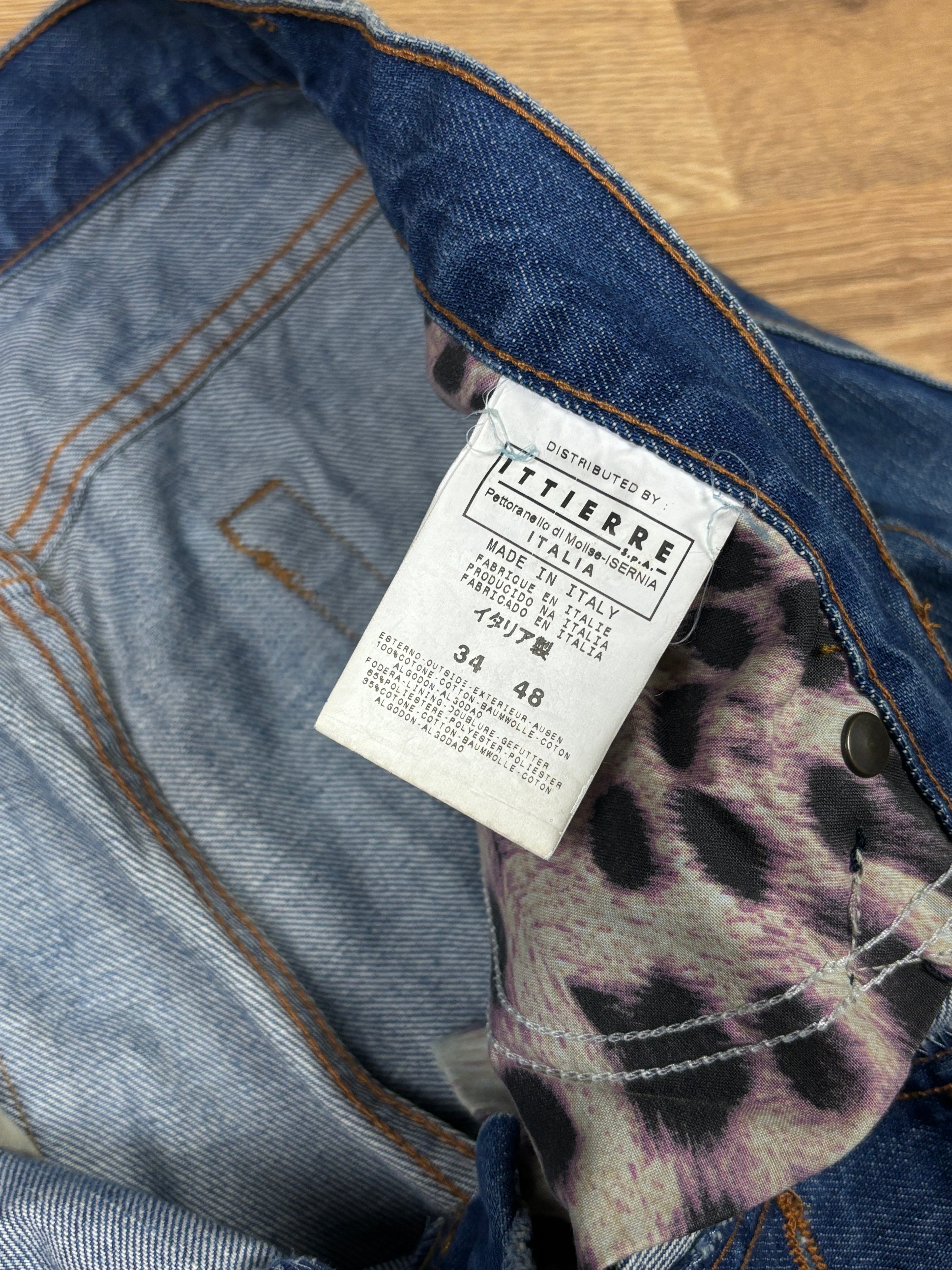 2000s Just Cavalli Embroidered Flared Denim Pants
