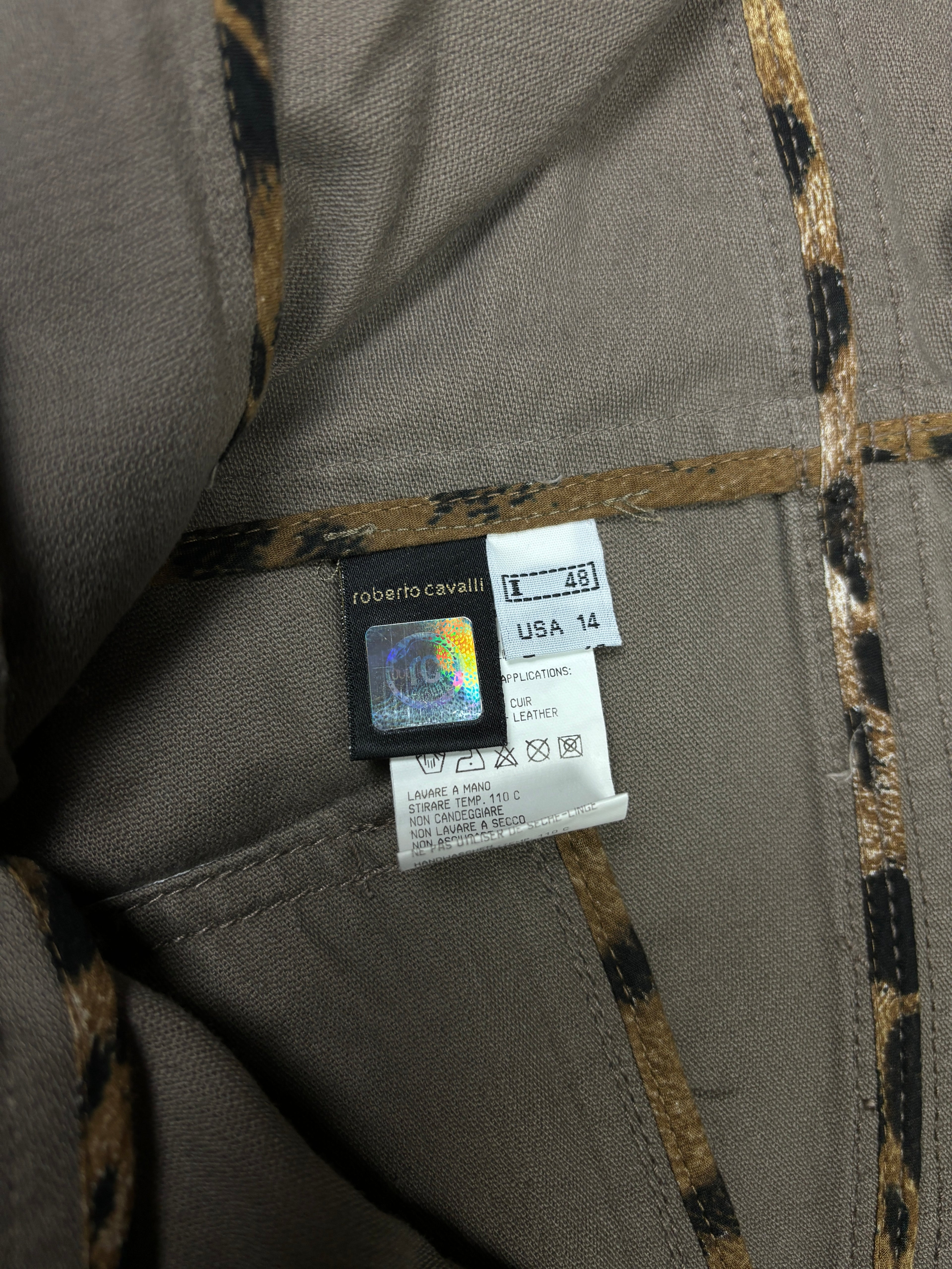 2000s Roberto Cavalli Class Leather Trim Cargo Pants