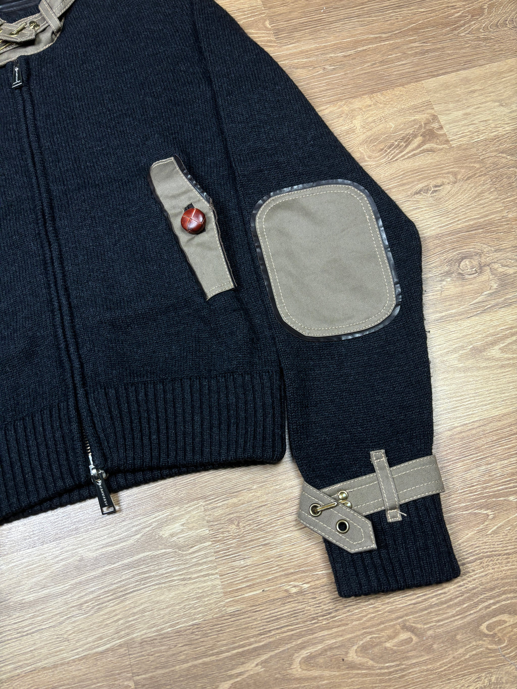 Dsquared2 AW2004 Wool Knit Paneled Zip Up