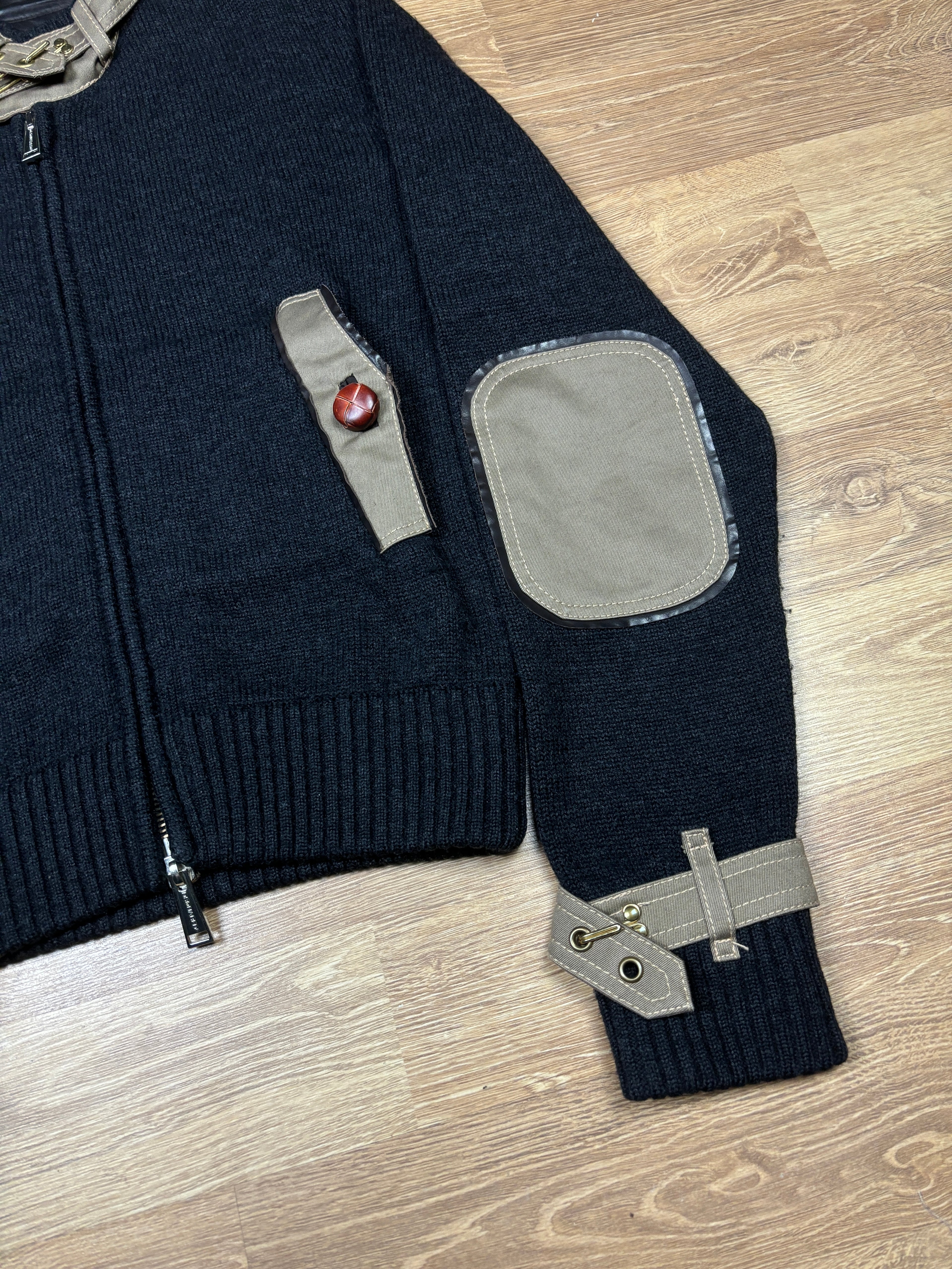 Dsquared2 AW2004 Wool Knit Paneled Zip Up