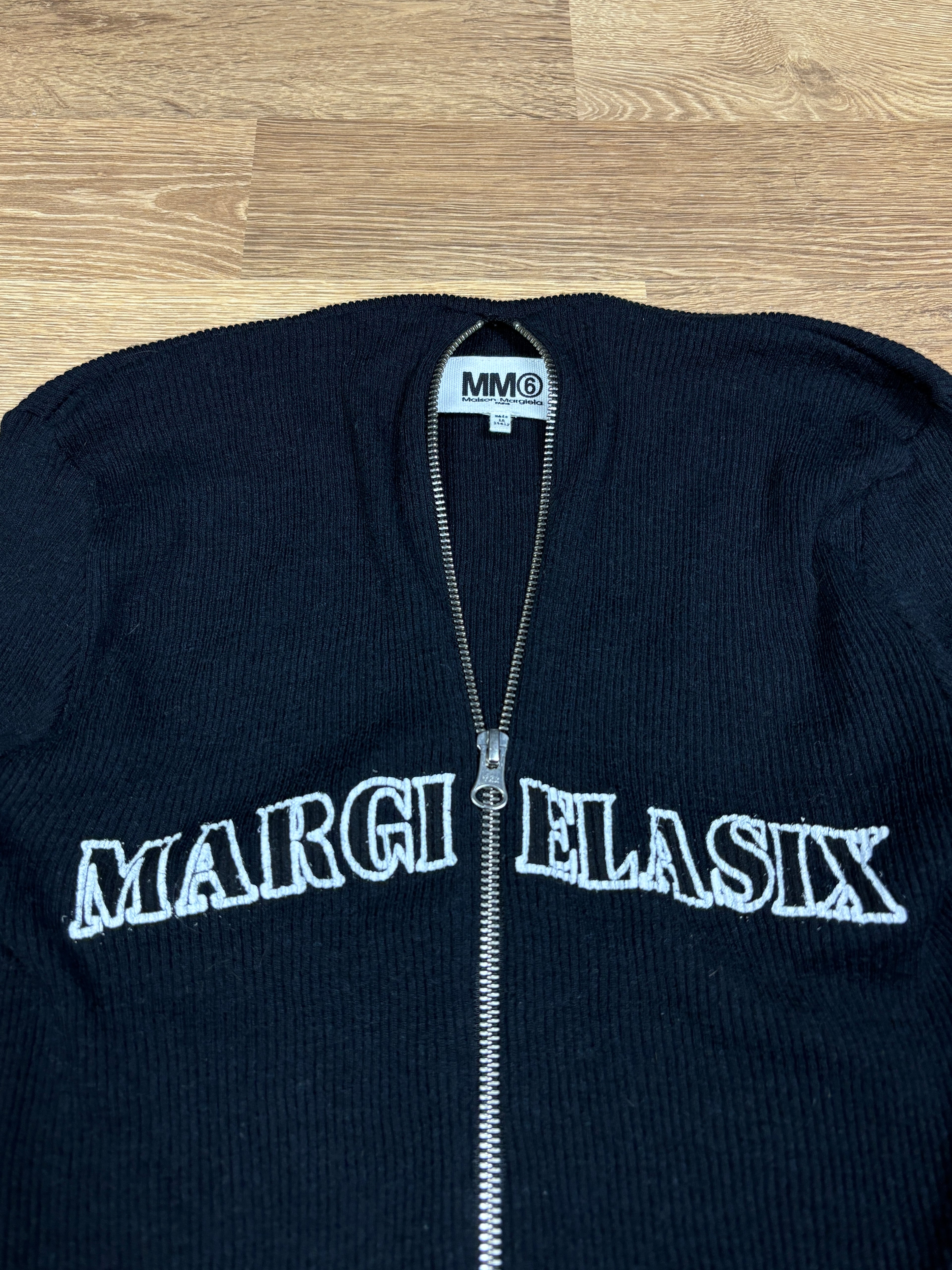 Maison Margiela MM6 Logo Zip Knit Sweater