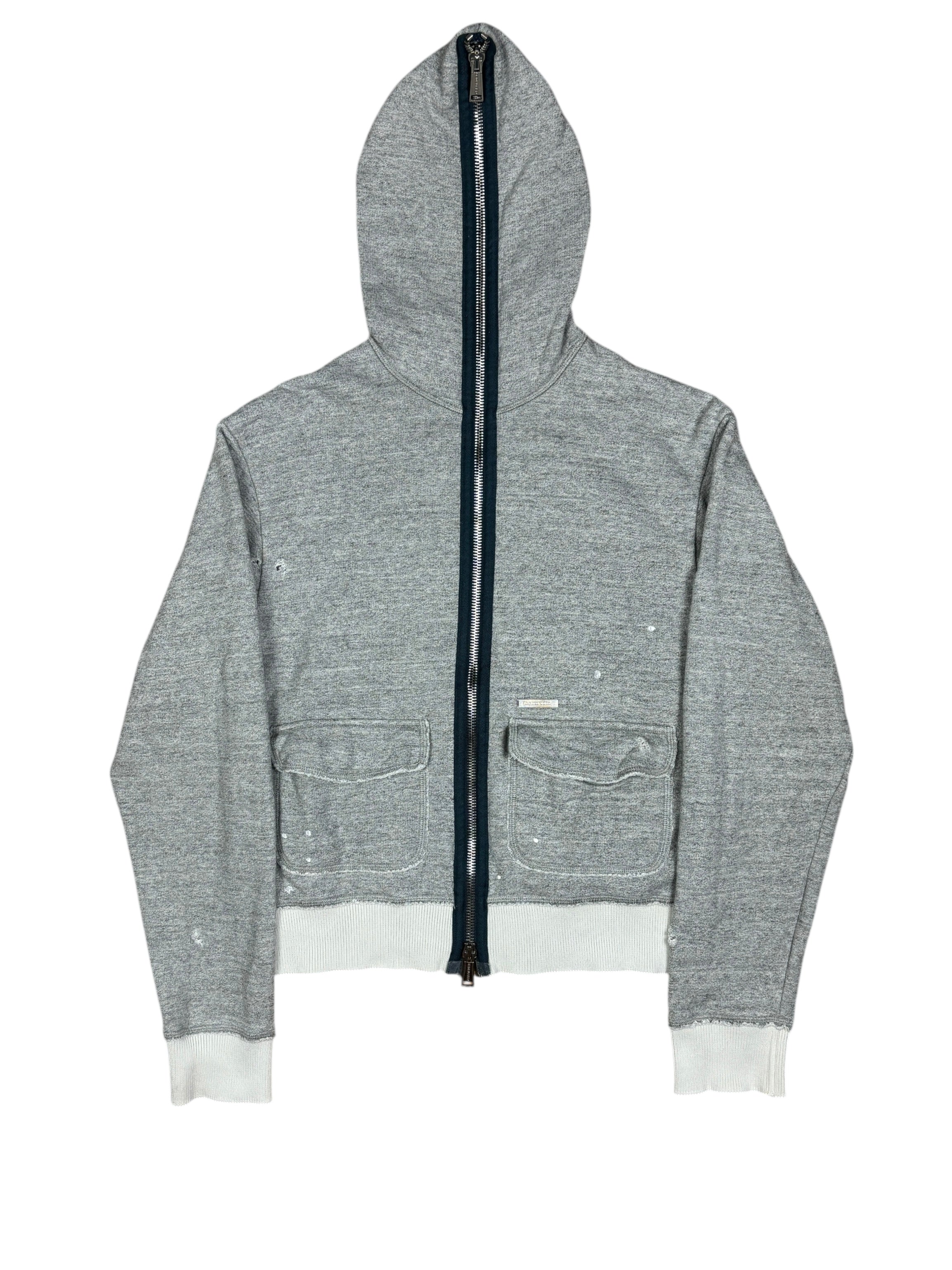 Sudadera con capucha Dsquared2 Distressed con cremallera completa de los 2000s
