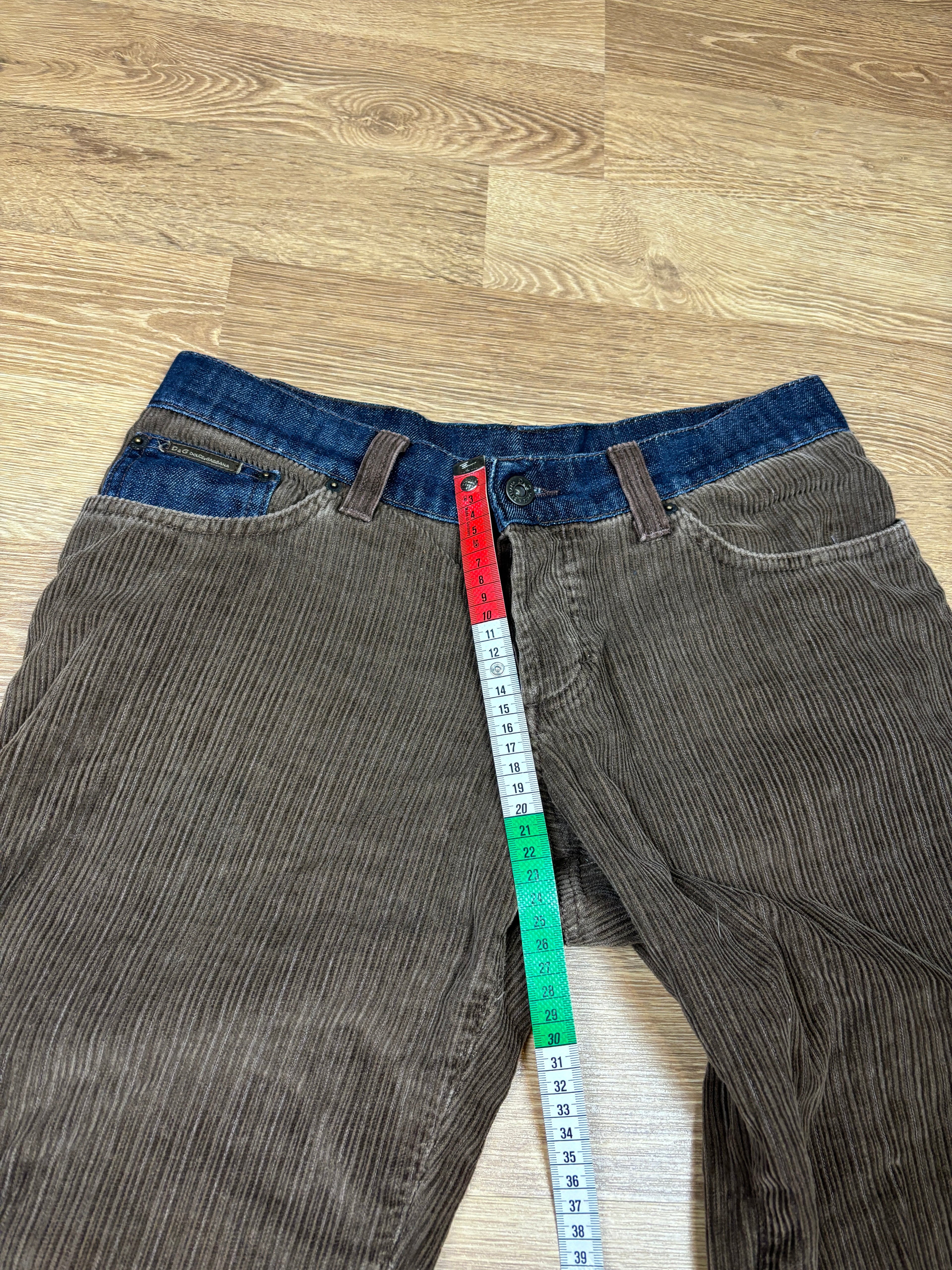 2000s Dolce & Gabbana Corduroy Denim Panel Pants