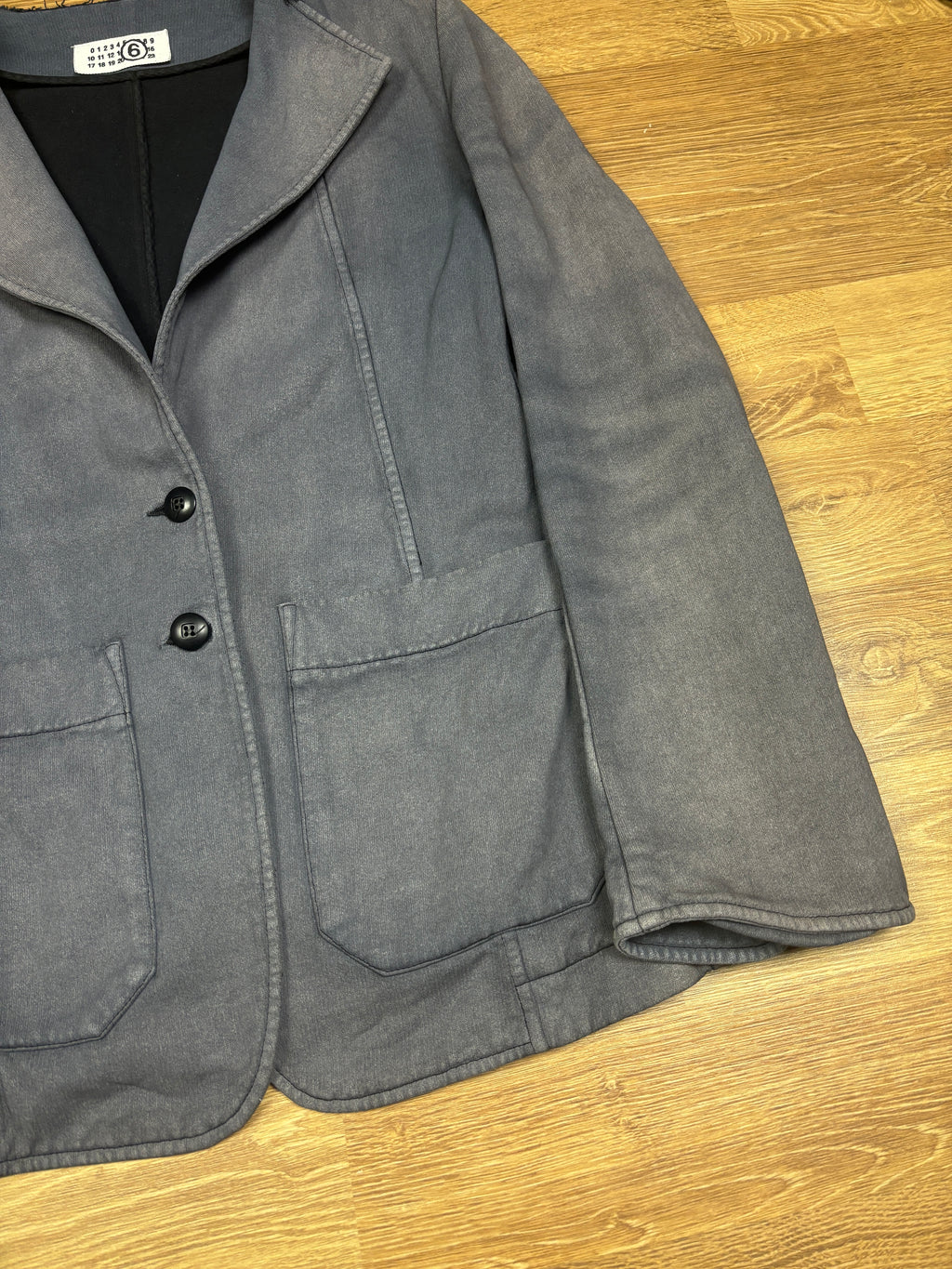 MM6 Maison Martin Margiela Washed Raw Edge Cotton Blazer