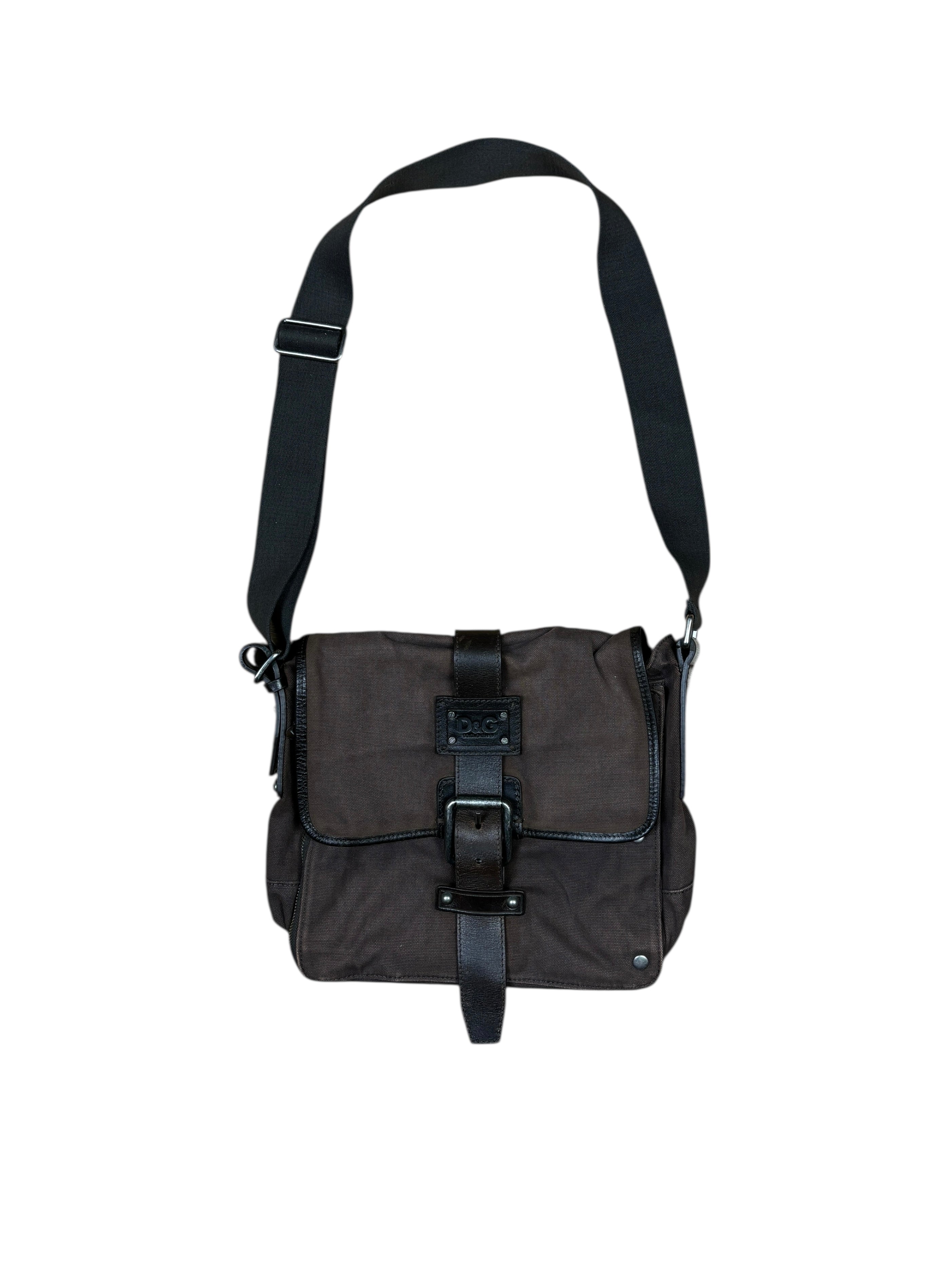 Dolce & Gabbana Brown Canvas Messenger Bag