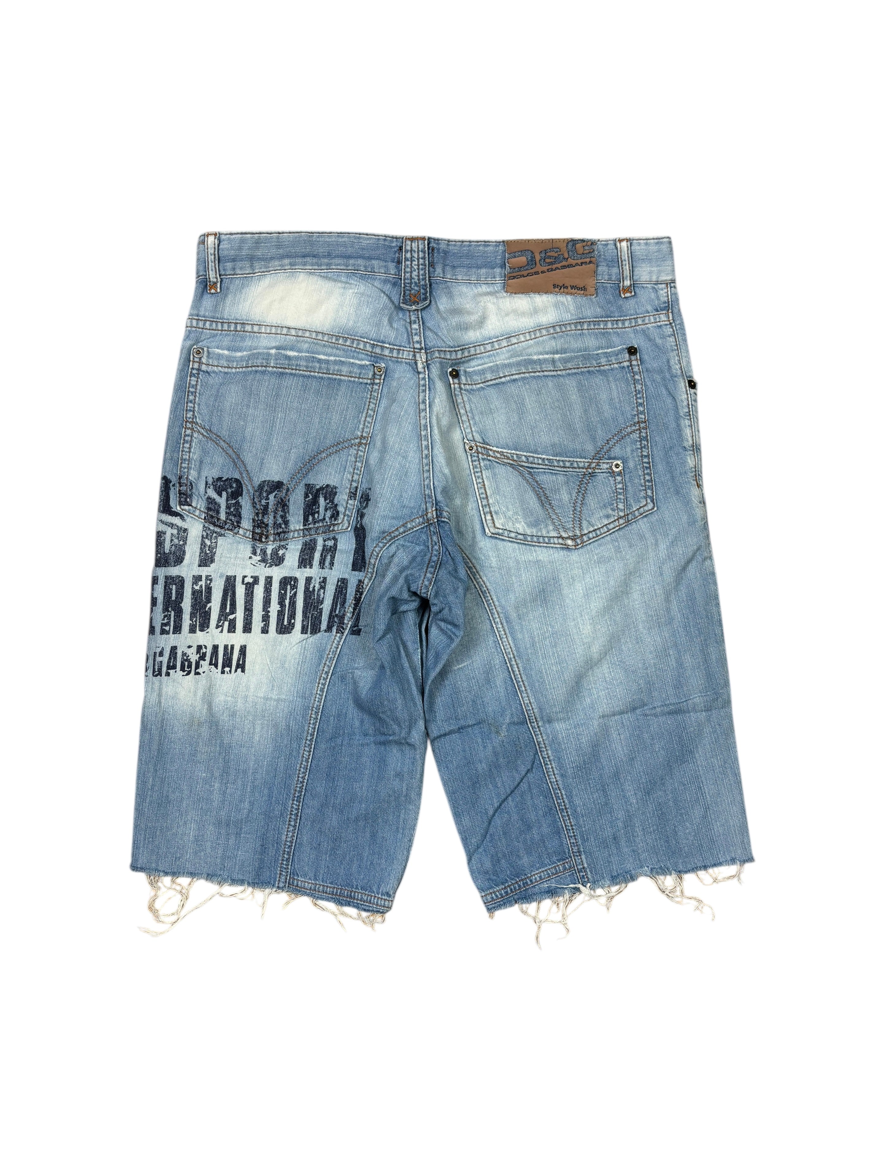 Shorts de mezclilla estampados Dolce & Gabbana de los 2000