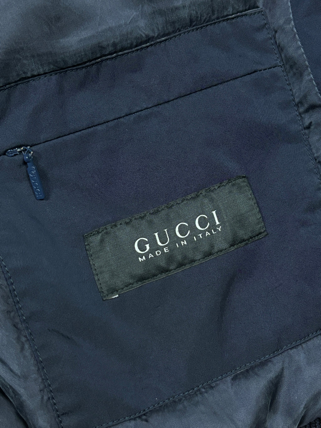 Gucci AW2011 Shearling Collar Nylon Bomber Jacket