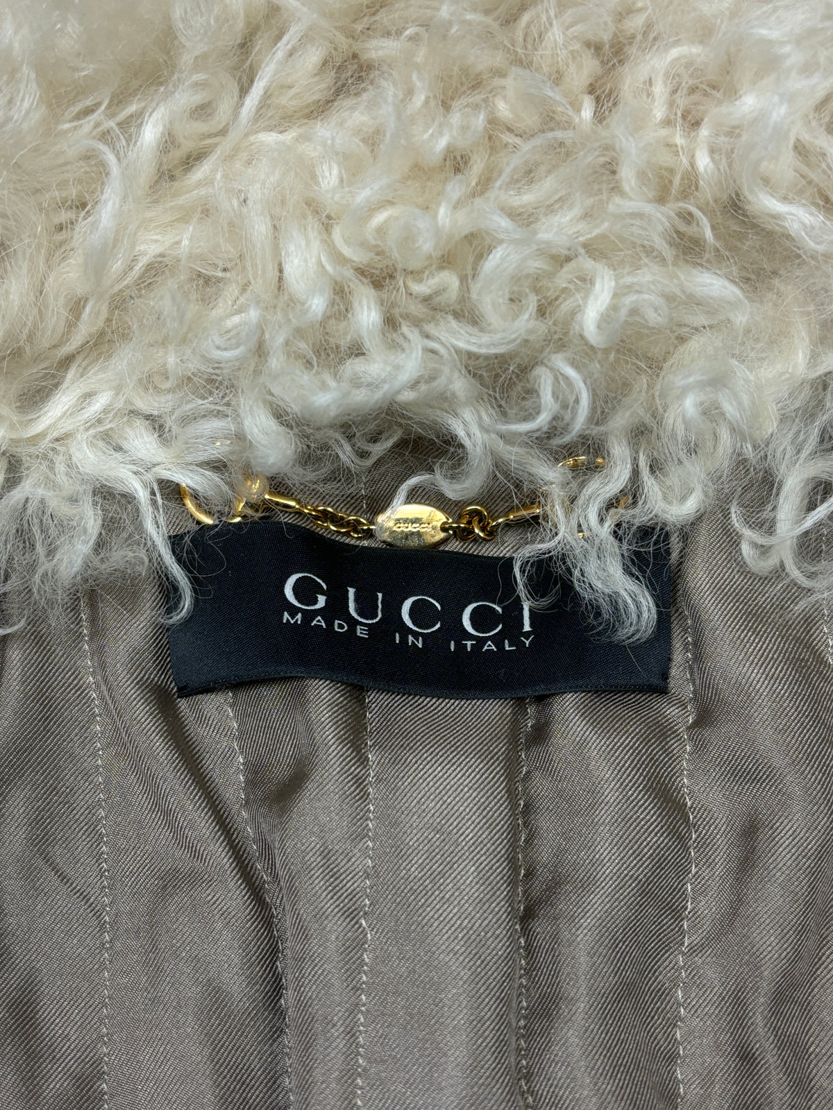 Gucci Frida Giannini Leather Shearling Collar Jacket