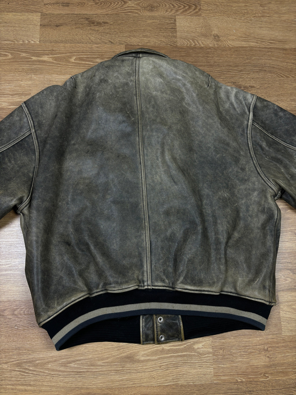 1990s Diesel Distressed Leather Bomber Jacket