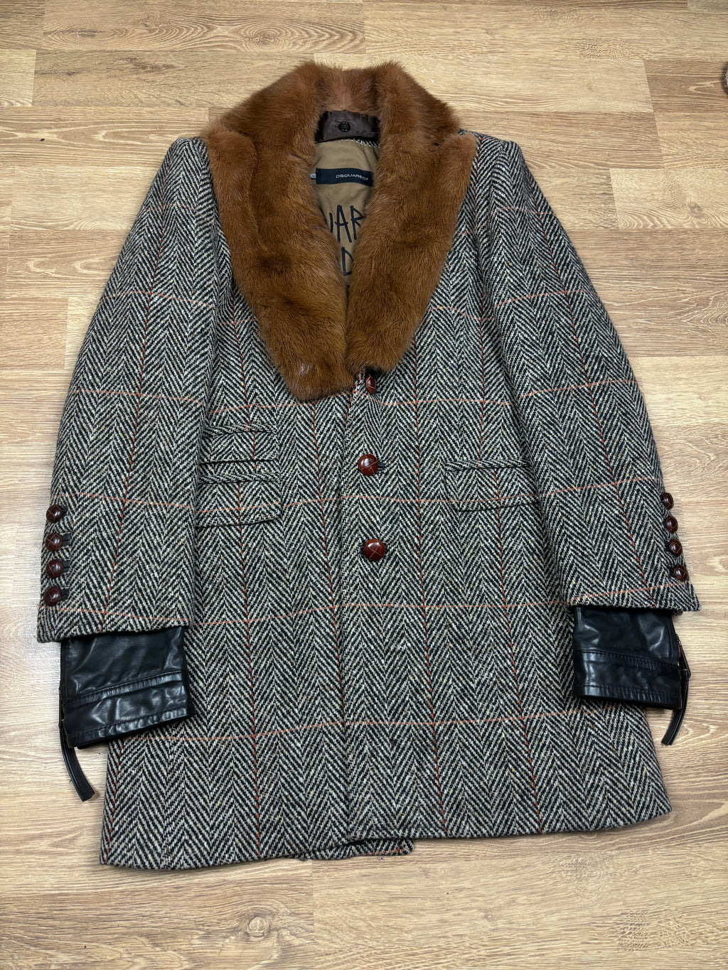 Dsquared2 AW2005 Runway Fur Collar Wool Coat
