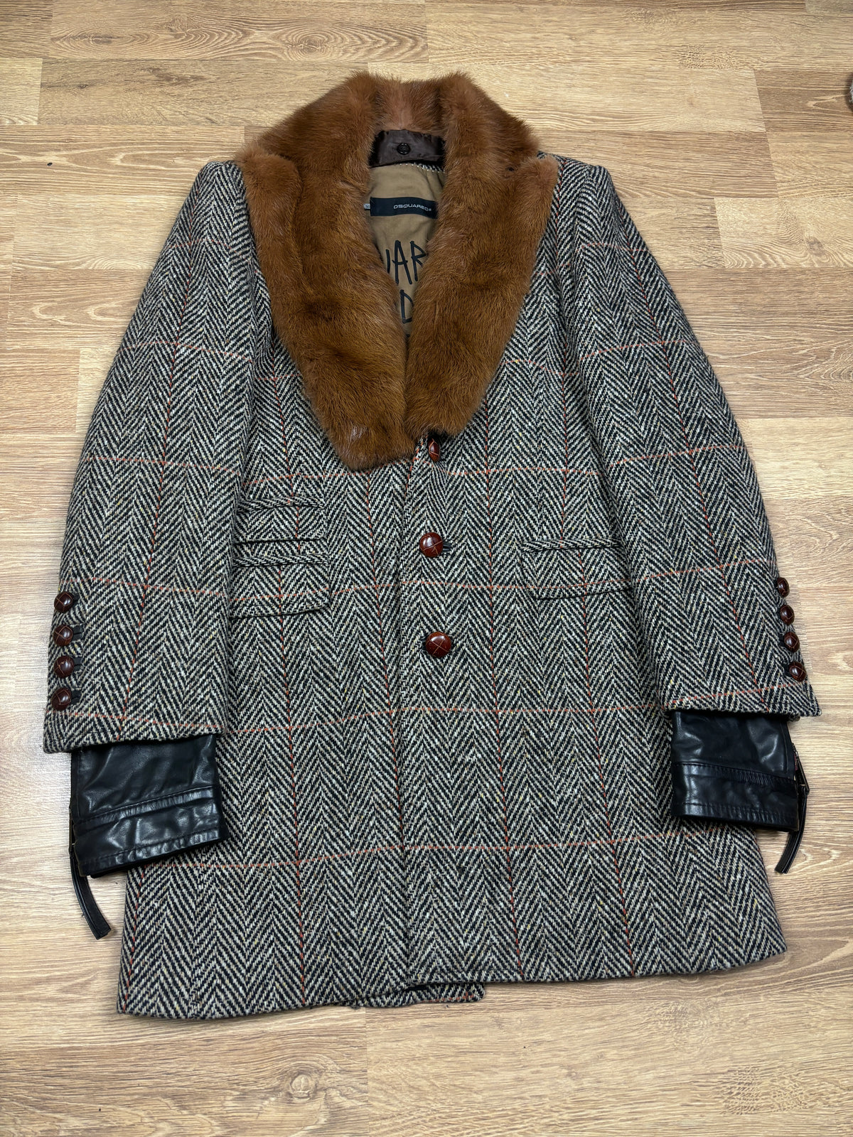 Dsquared2 AW2005 Runway Fur Collar Wool Coat