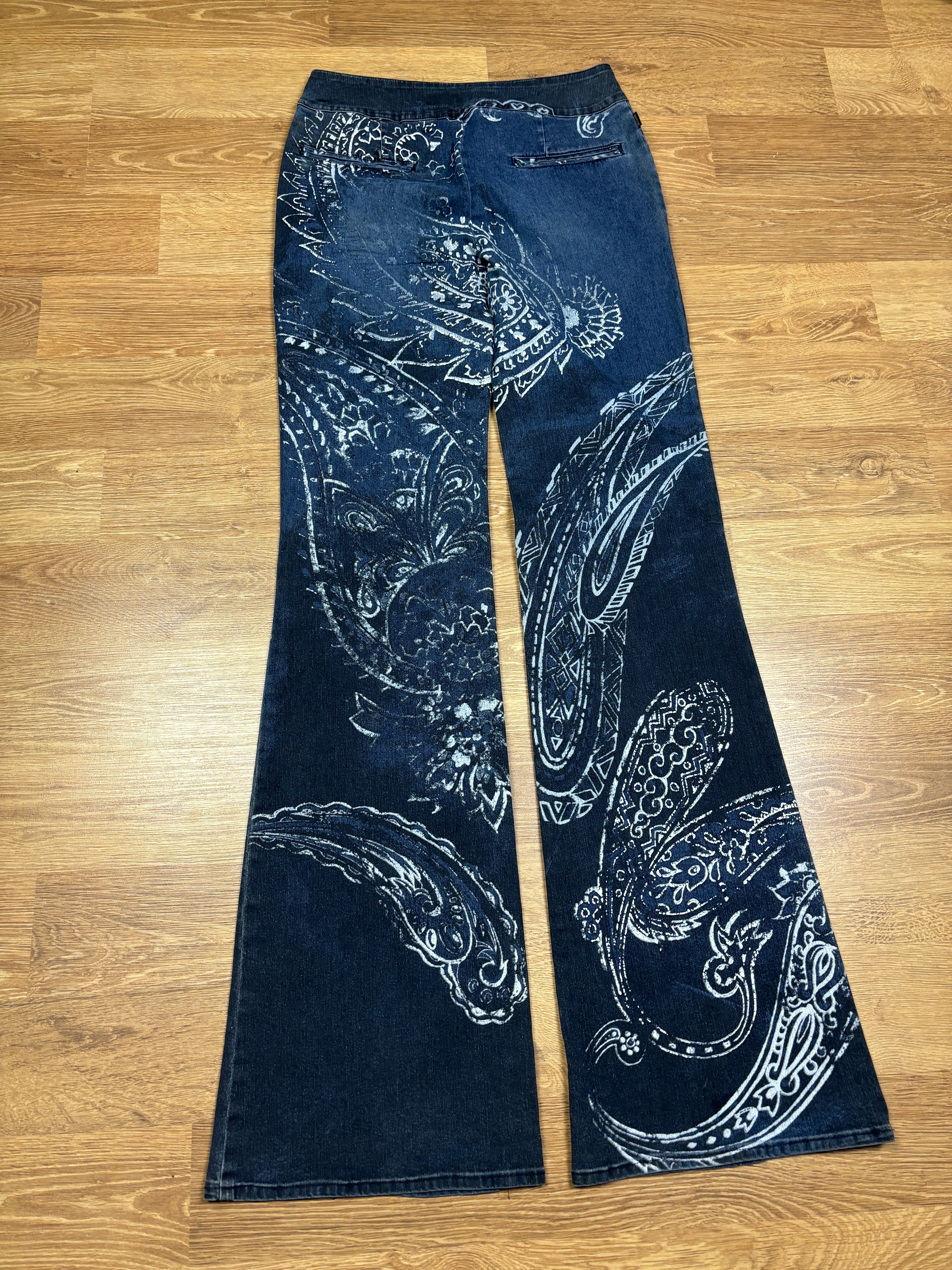 Just Cavalli 2000s Paisley Print Flared Denim Jeans