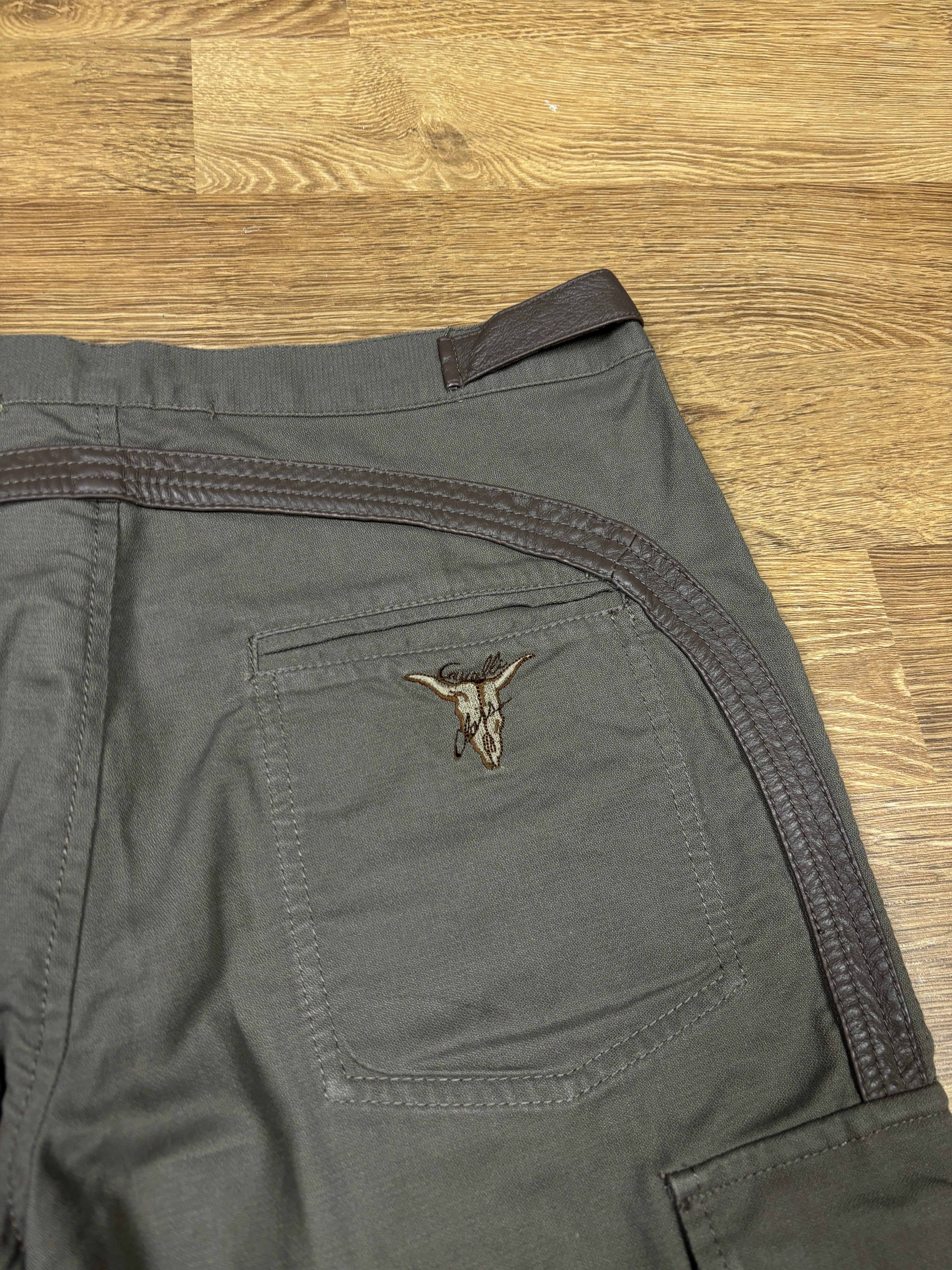 2000s Roberto Cavalli Class Leather Trim Cargo Pants