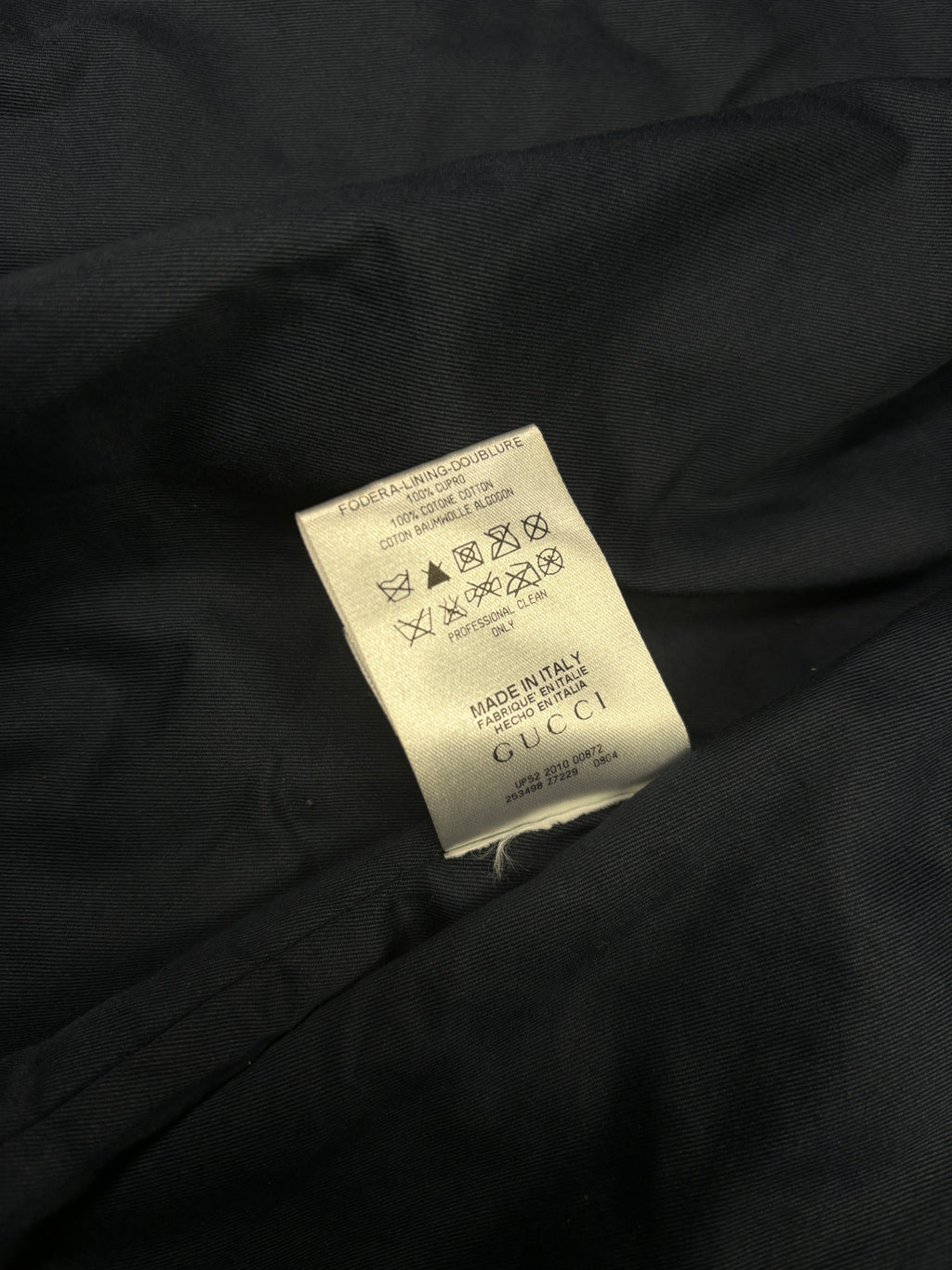 Chaqueta Varsity Gucci Algodón Azul Marino y Manga de Cuero SS2010