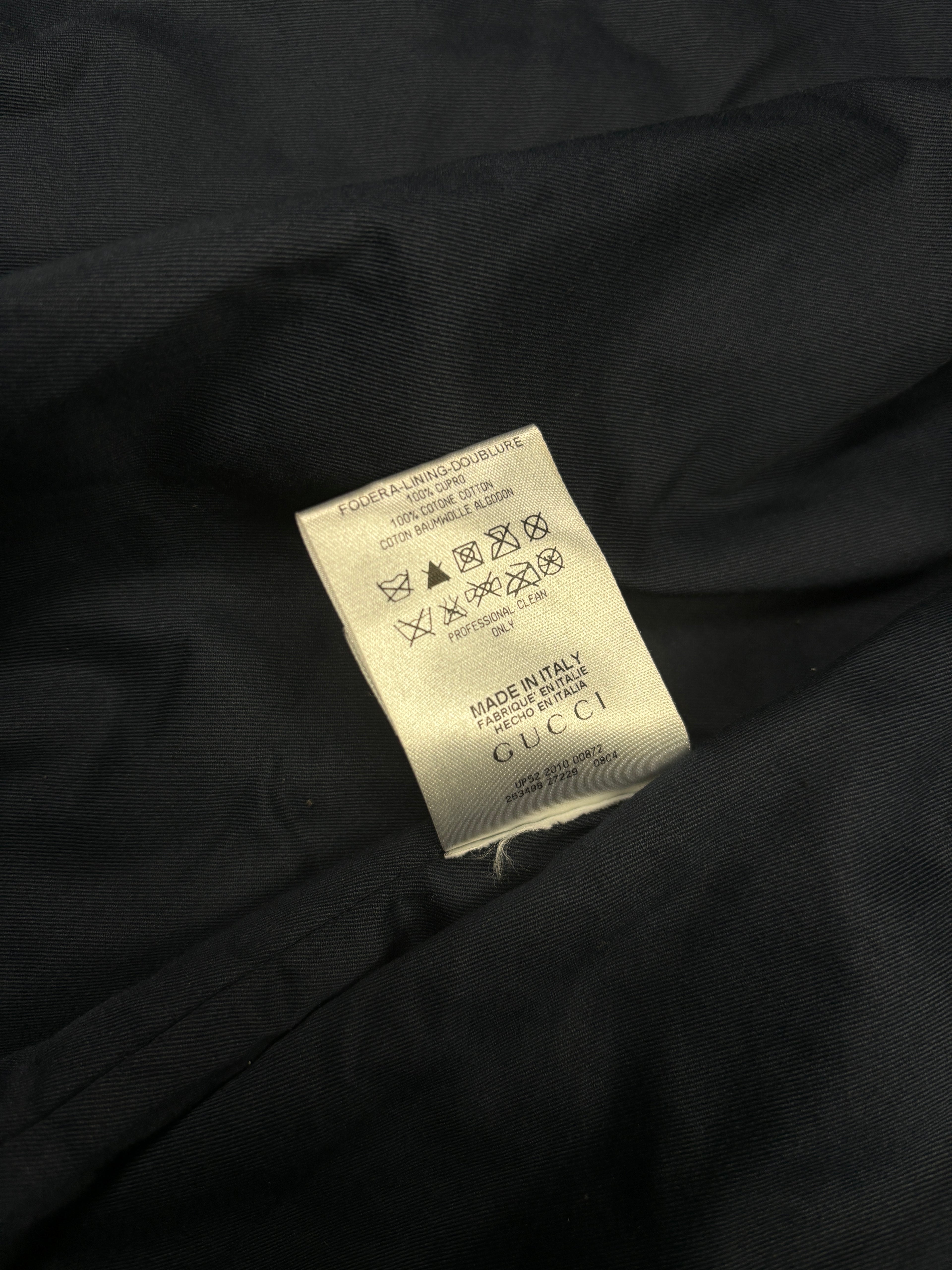Chaqueta Varsity Gucci Algodón Azul Marino y Manga de Cuero SS2010