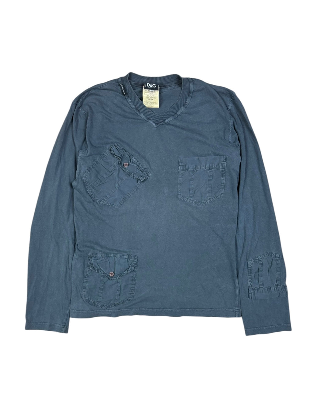 2000s Dolce & Gabbana Faded Blue Multi-Pocket Longsleeve