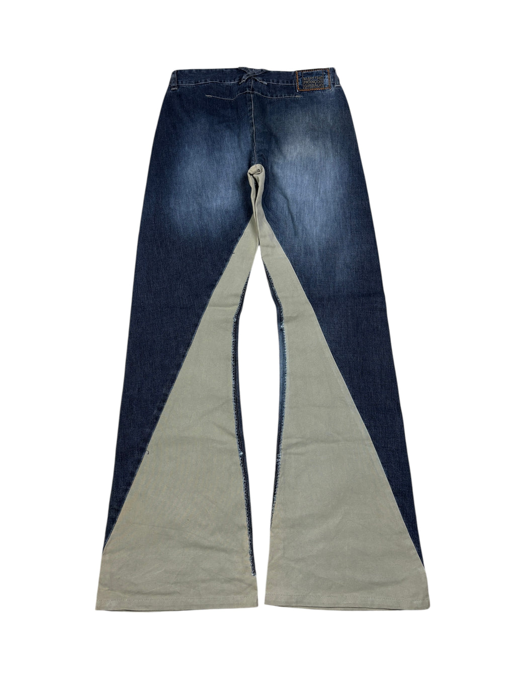 Marithé François Girbaud Two-Tone Panel Flared Denim Jeans