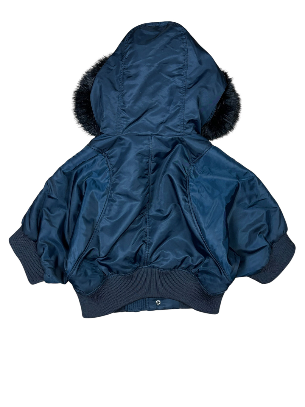 Diesel Black Gold Cropped Fur Hood Bomber Jacket
