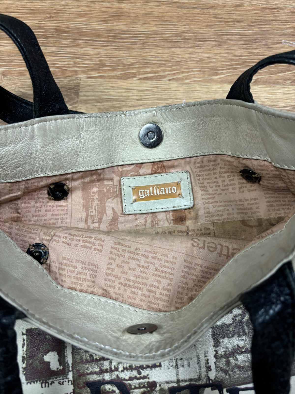 2000s Galliano Leather Tote Bag