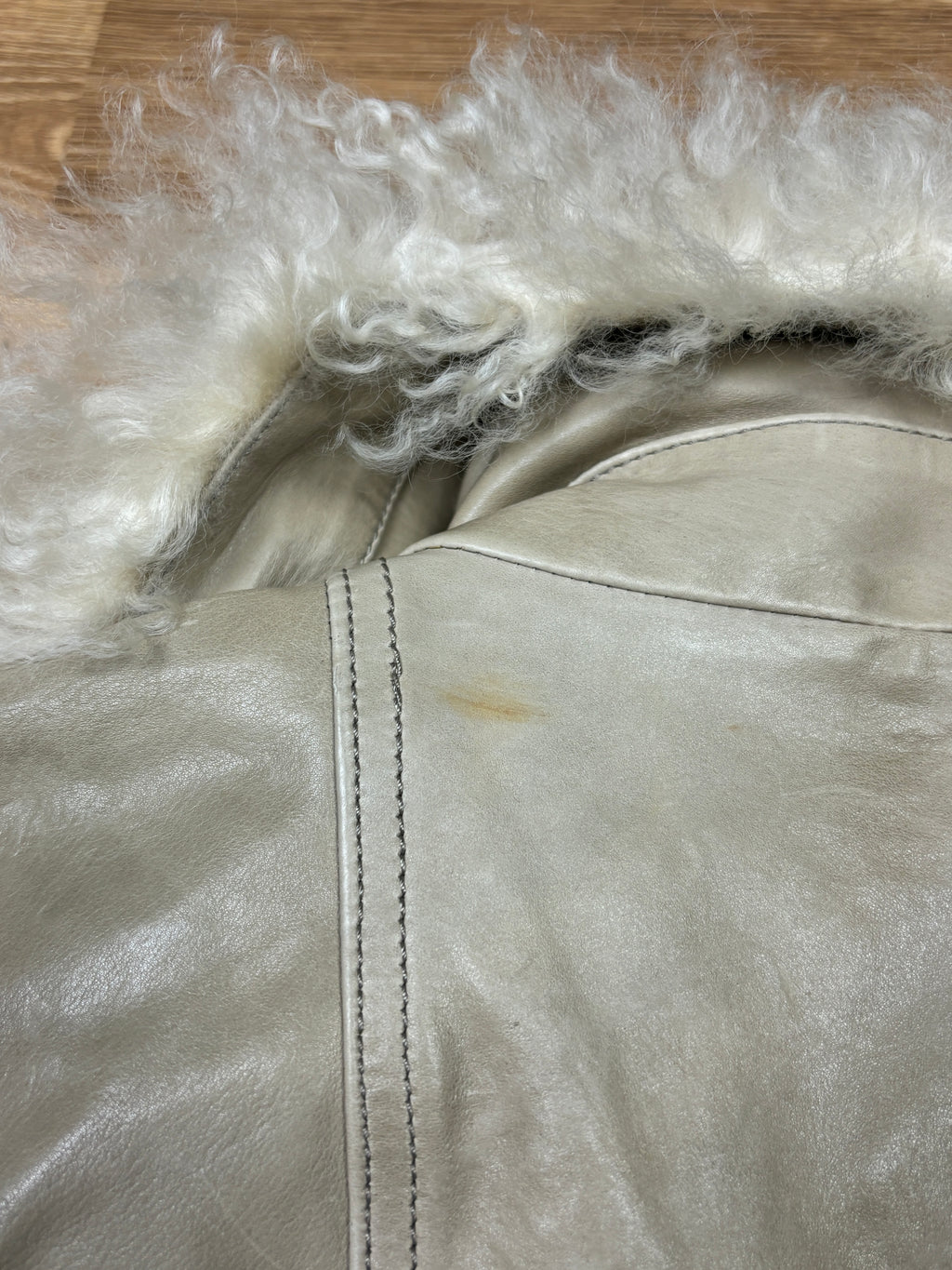 Gucci Frida Giannini Leather Shearling Collar Jacket